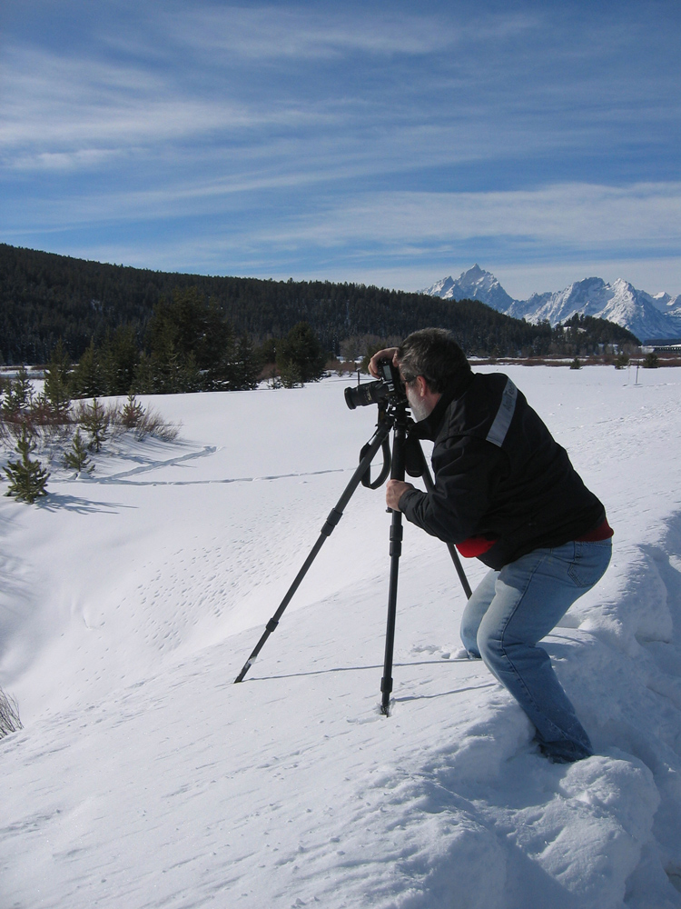 Jody in Yellowstone, notice the well practiced squat and shoot technique.