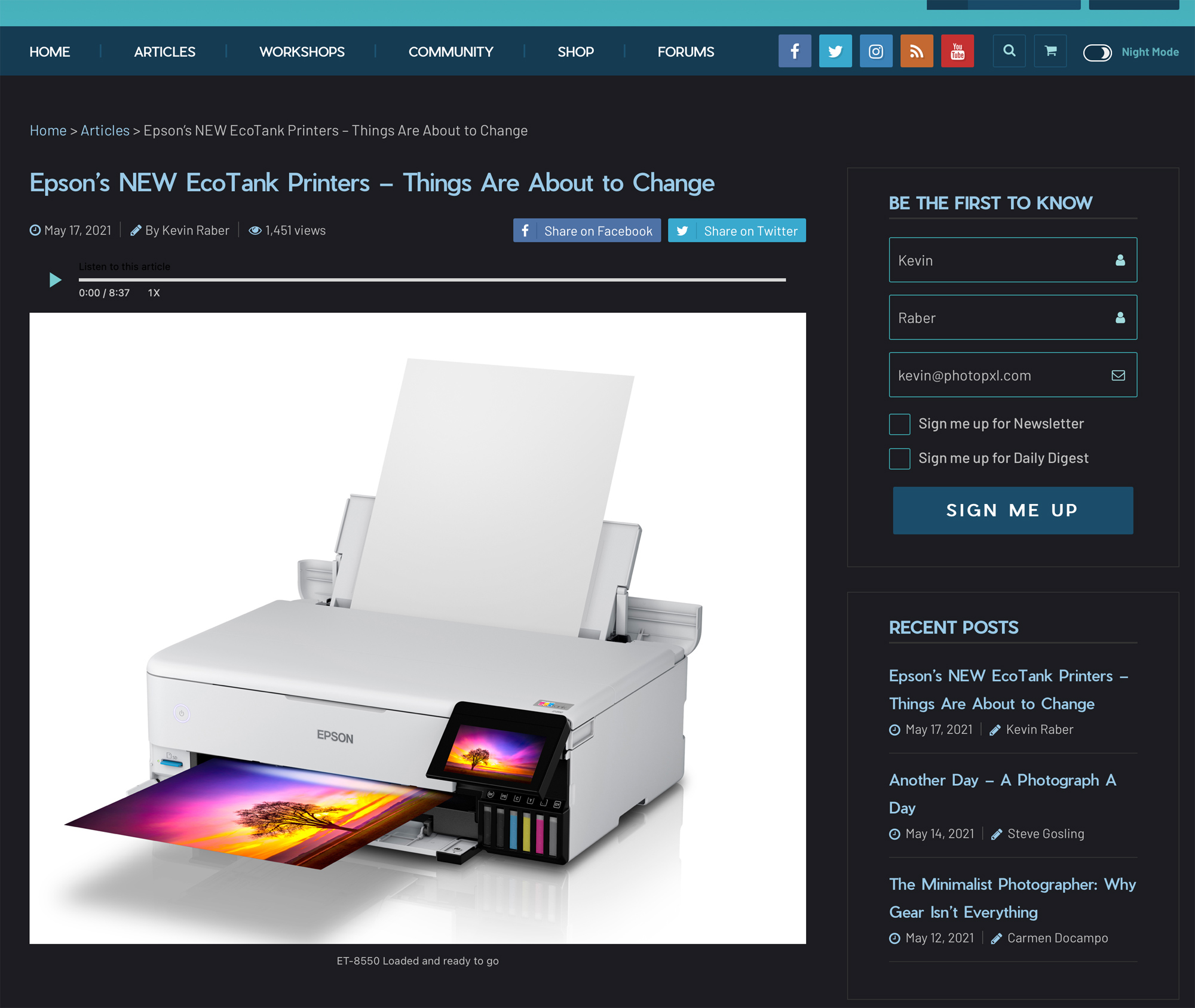 Image as it appears in an article