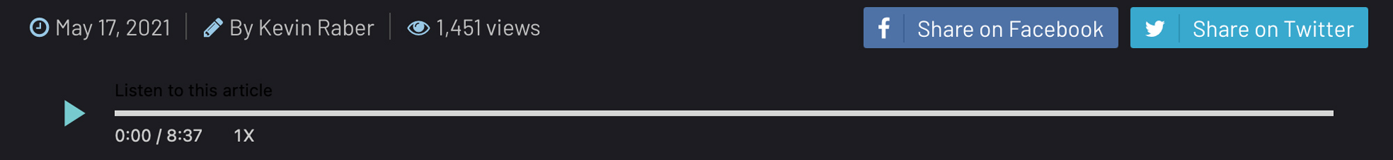 Listen to articles, with various speed choices