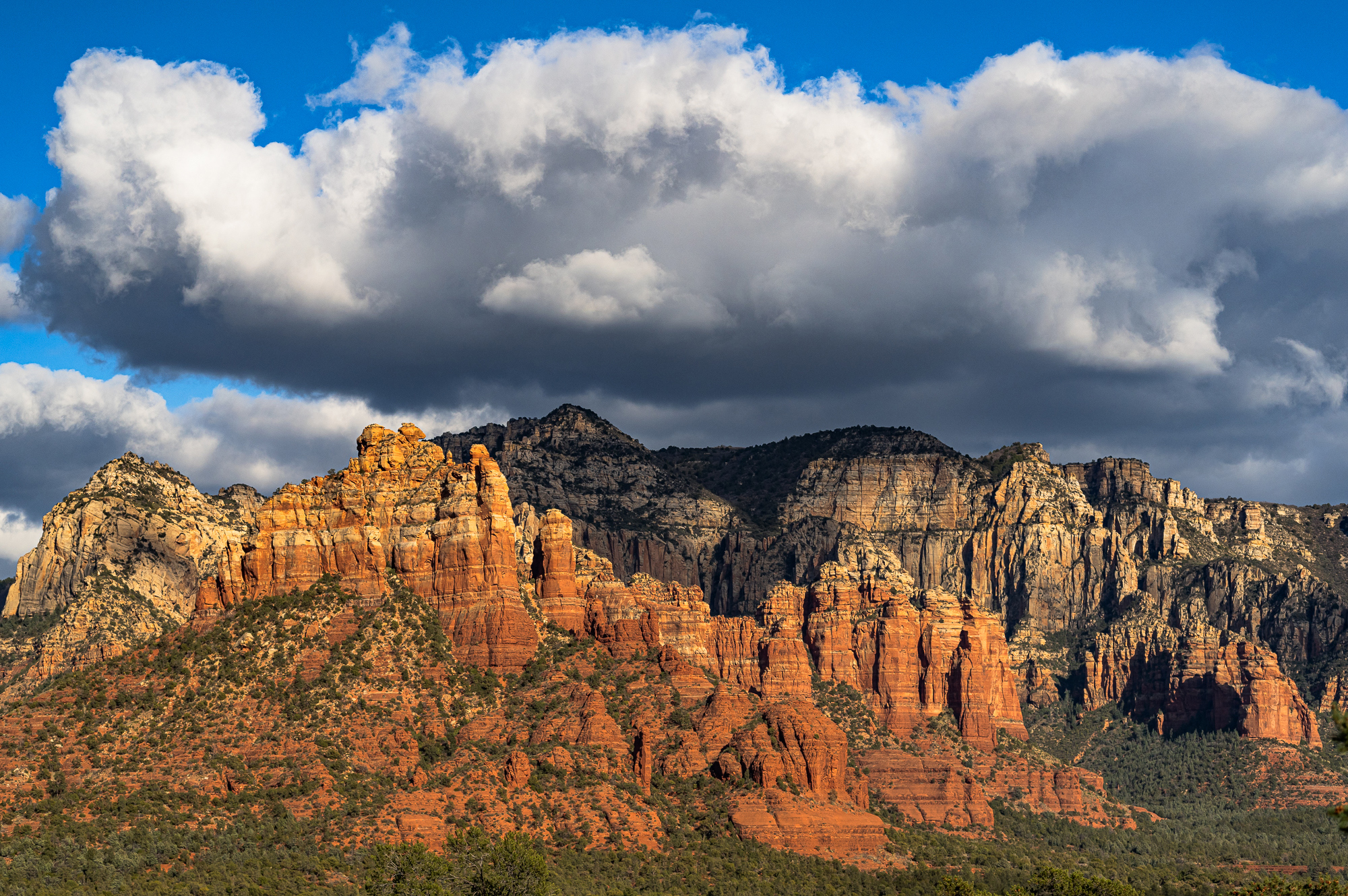 Mogollon Rim Features, Strong Highlights & Deep Shadow Detail