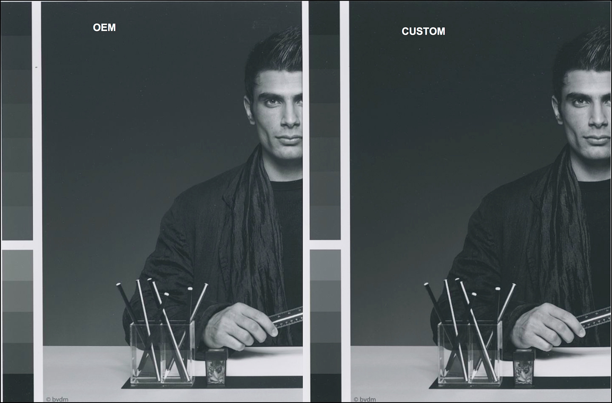 Figure 24. Roman 16 B&W Dark, OEM and Custom profiles