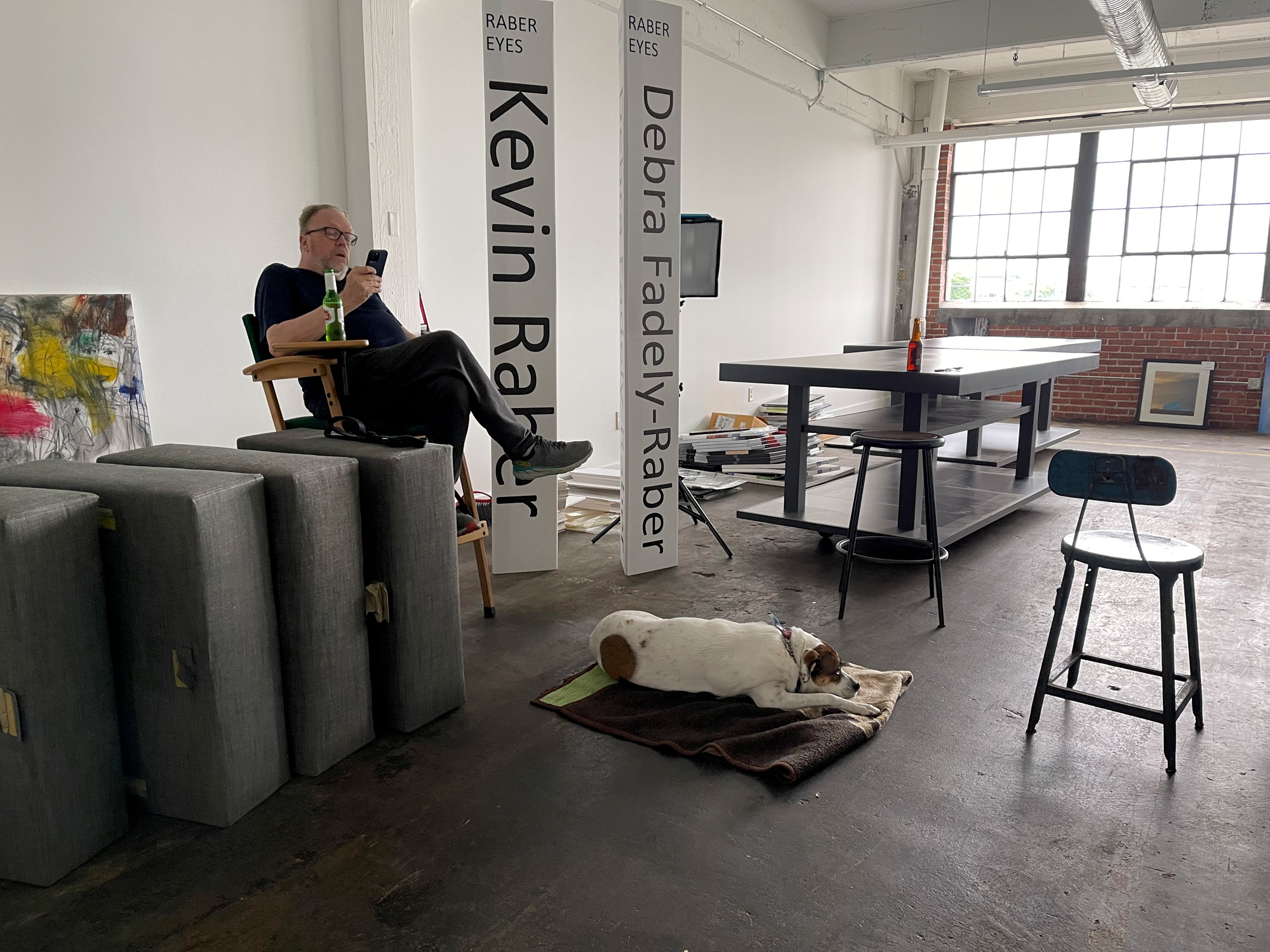 Maggie and me taking a break during the move