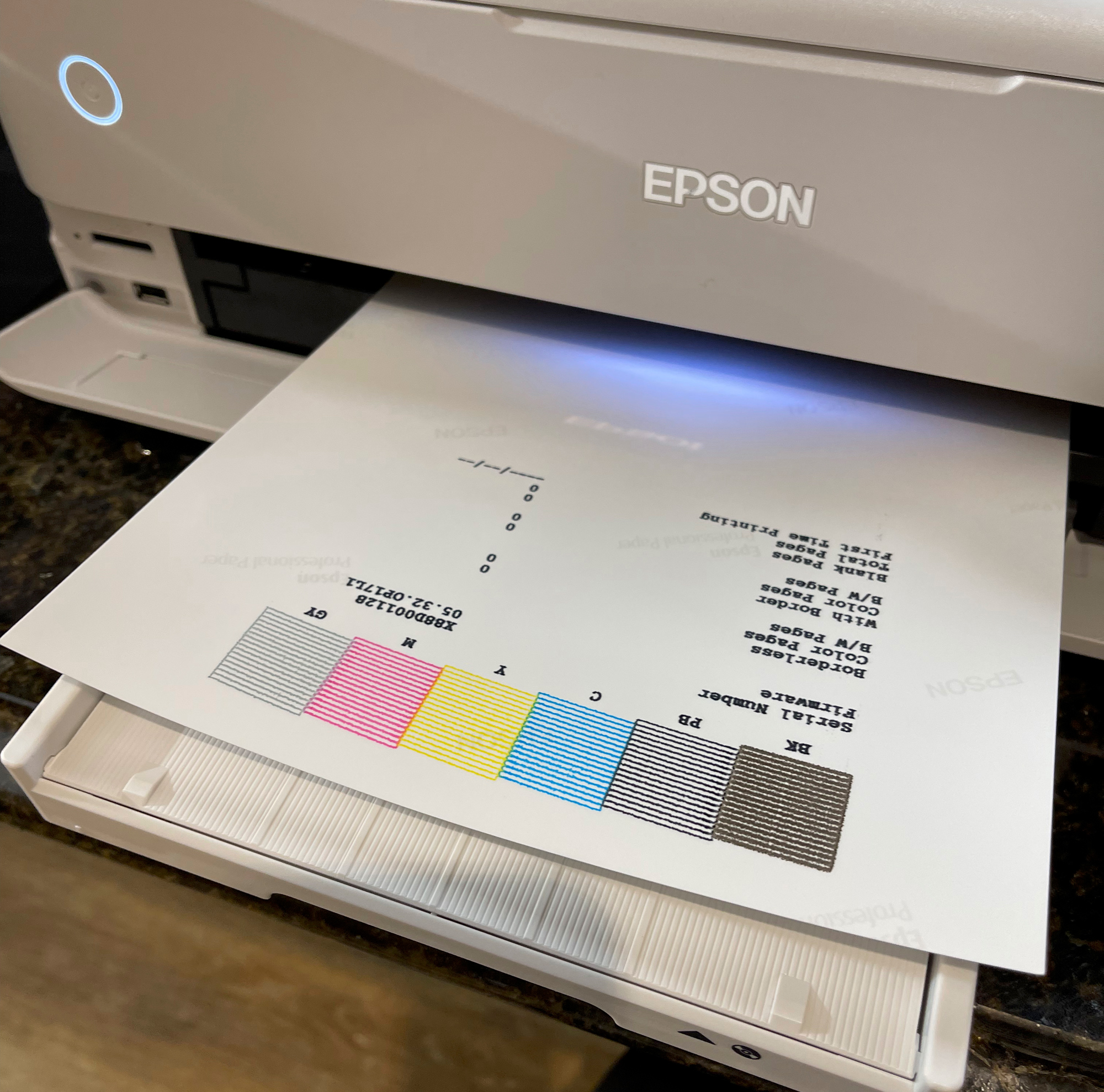 The first sheet that is printed is a status sheet