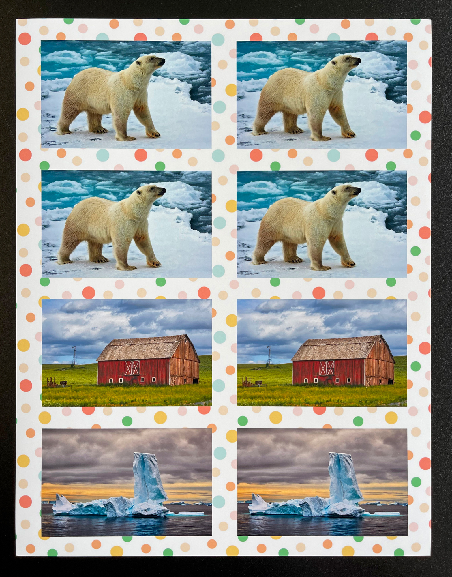 Photo package templates that are printed directly from the control panel
