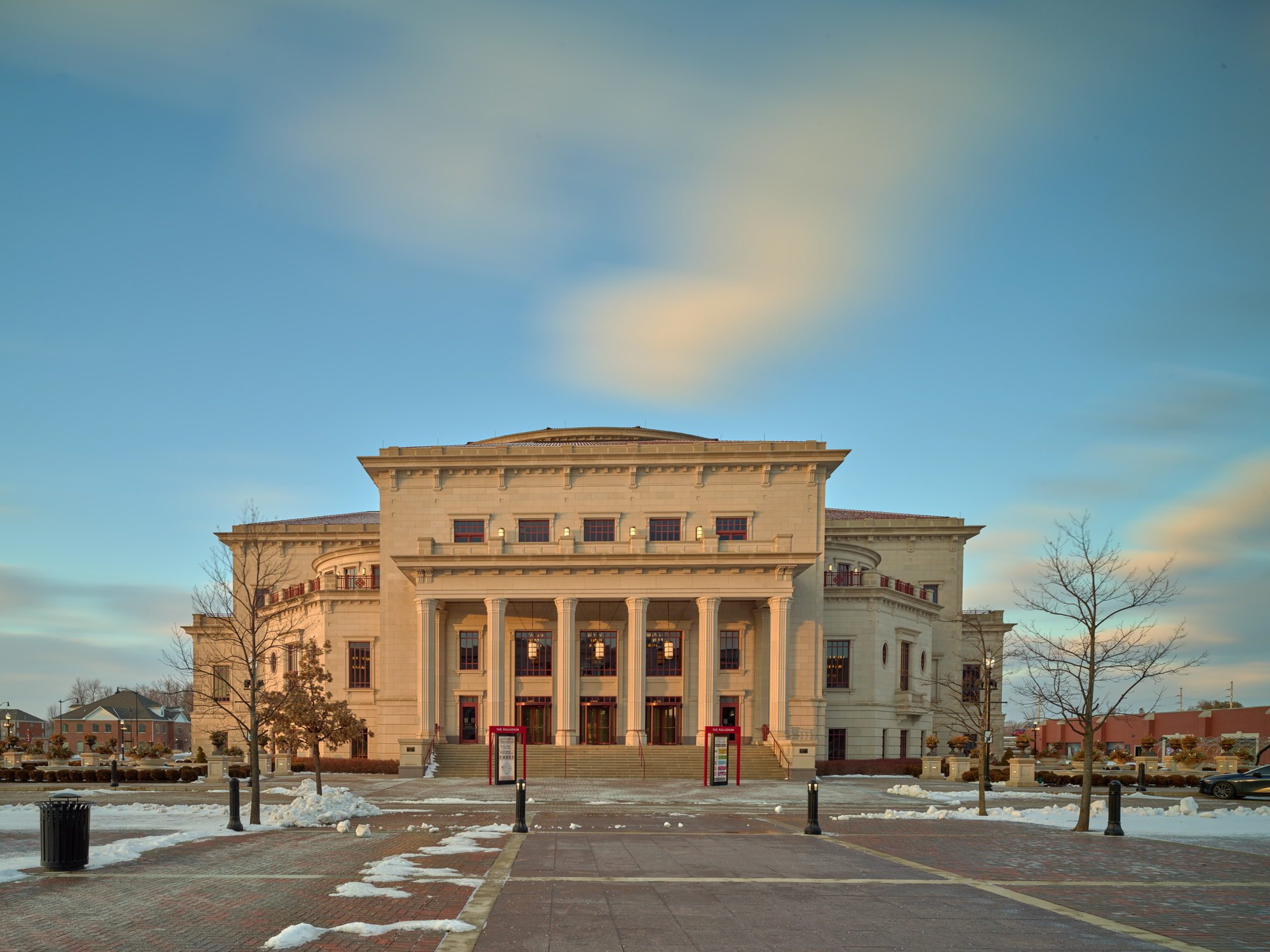 The Carmel Performing Arts Center at sunset