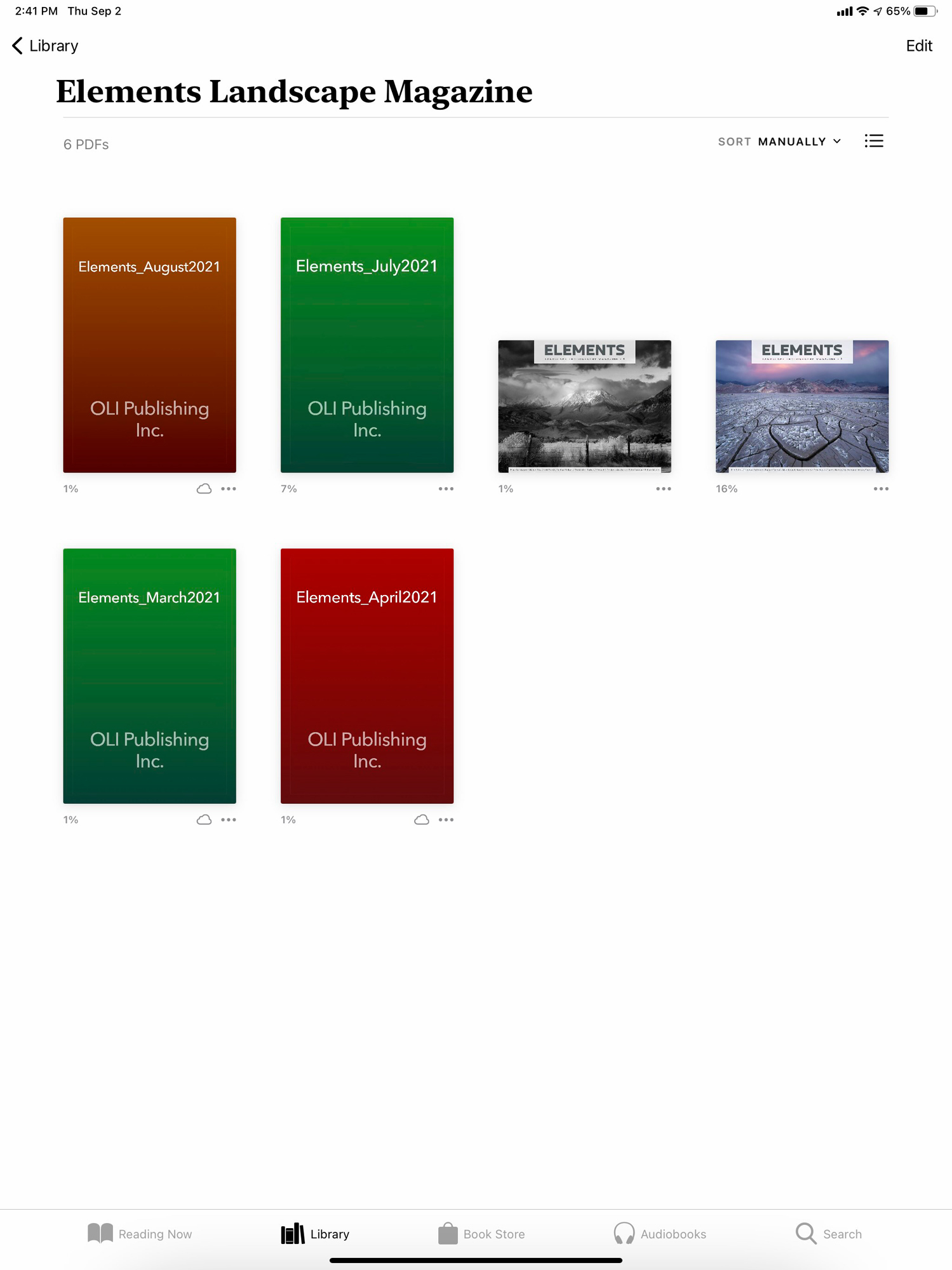 My Elements Collection on my iPad in the books app.