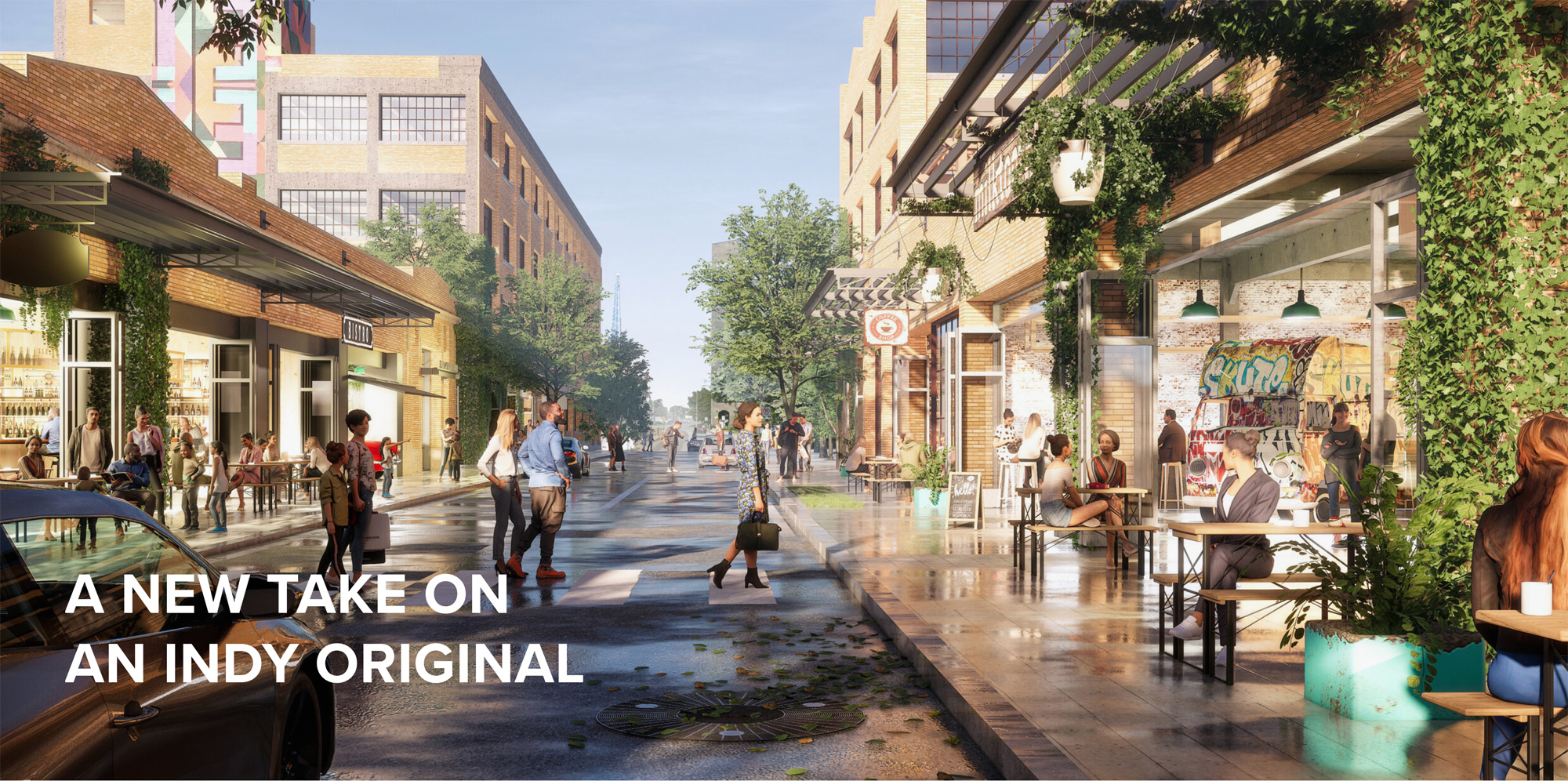Rendering of the remodeled Stutz Building
