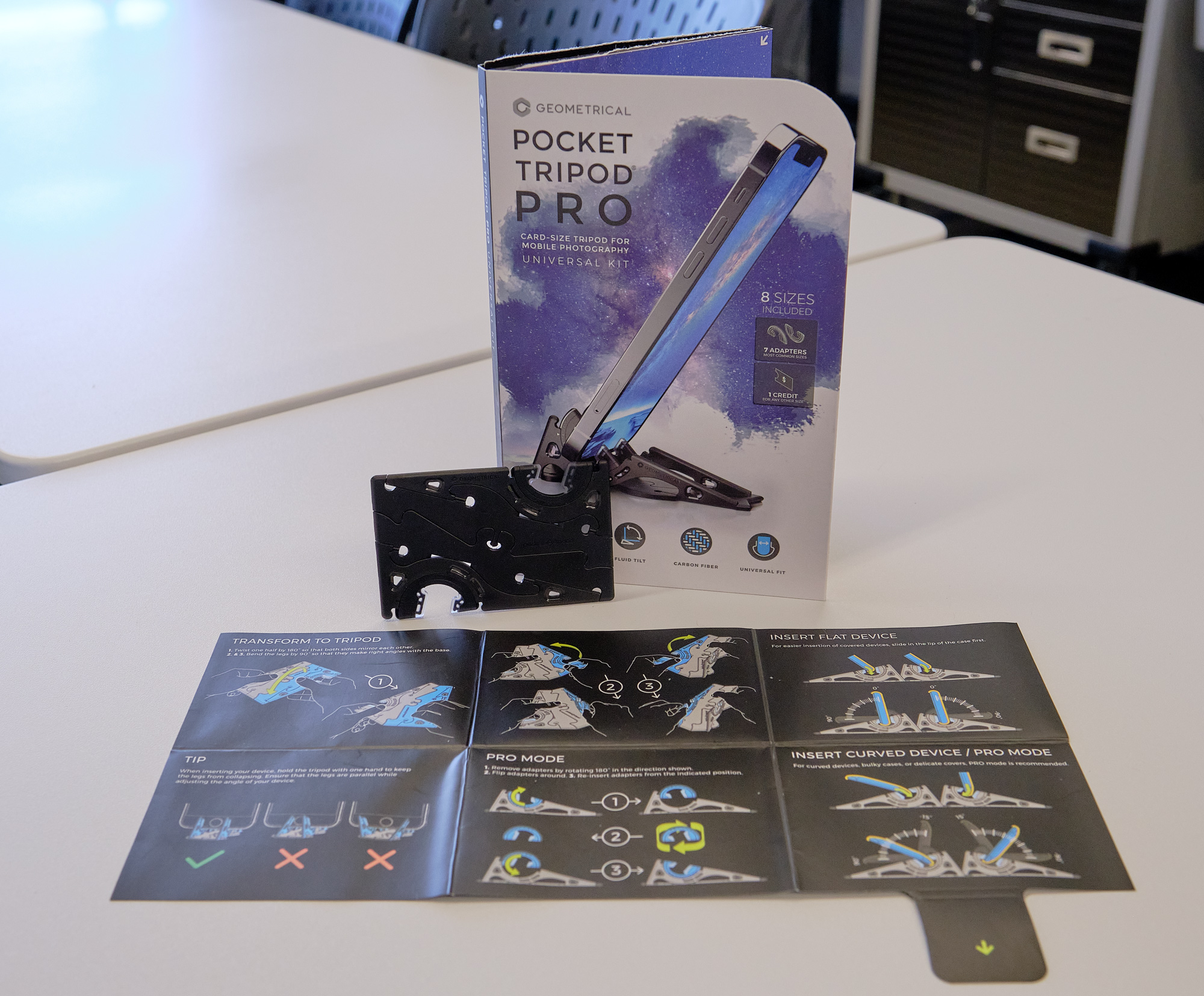 The Pocket Tripod Pro comes in a very cleverly design package