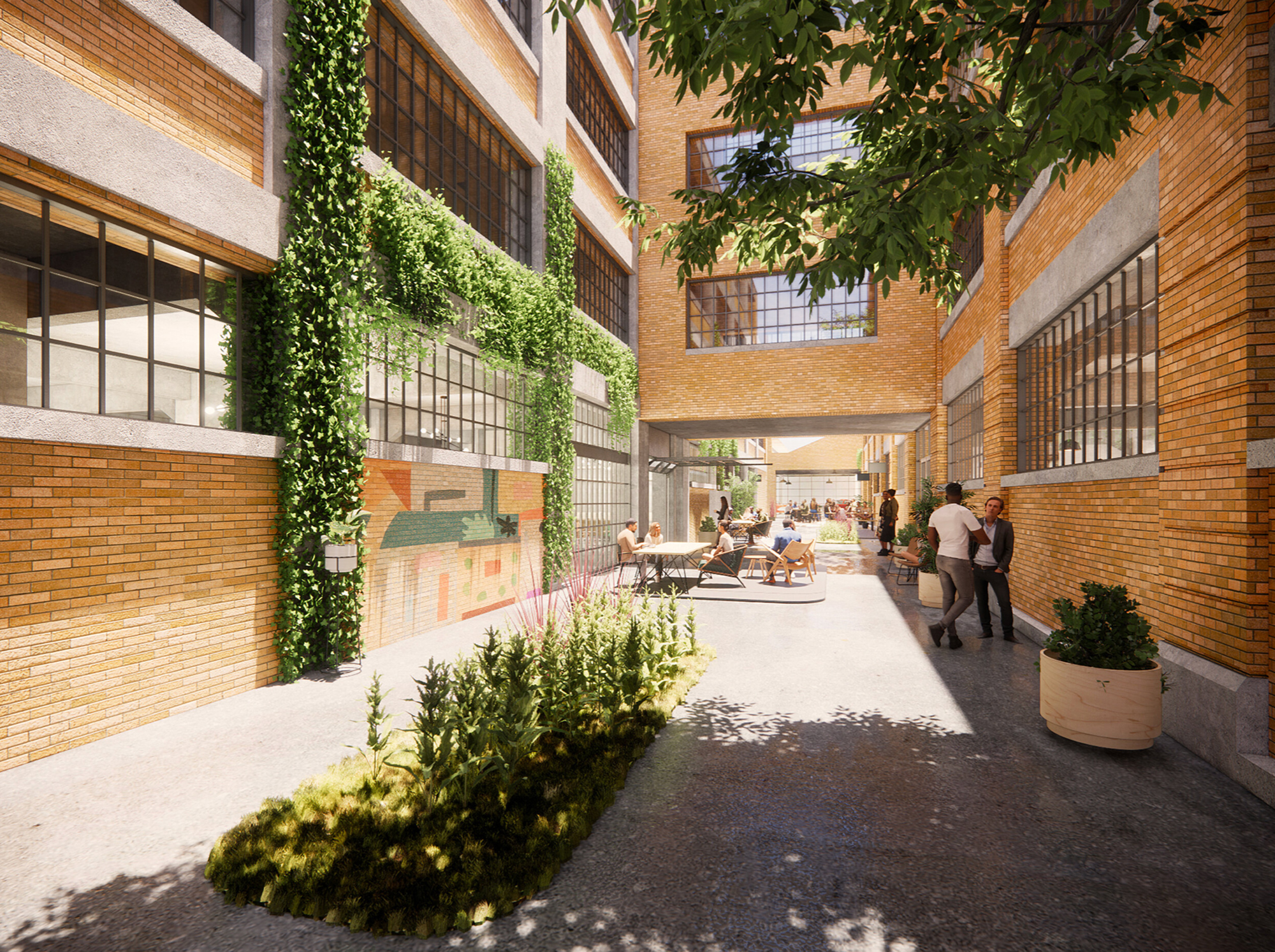 Rendering of the remodeled Stutz Building