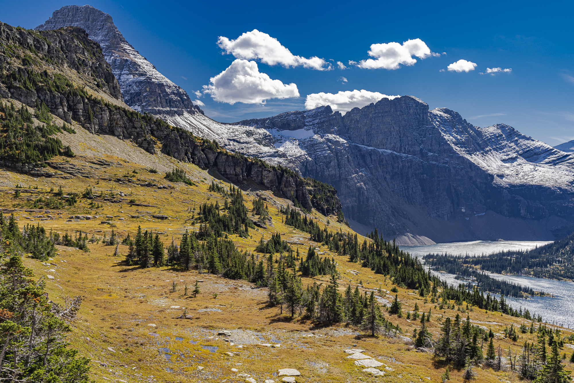 Mt. Reynolds (9,124 ft) and Hidden Lake, Glacier NP