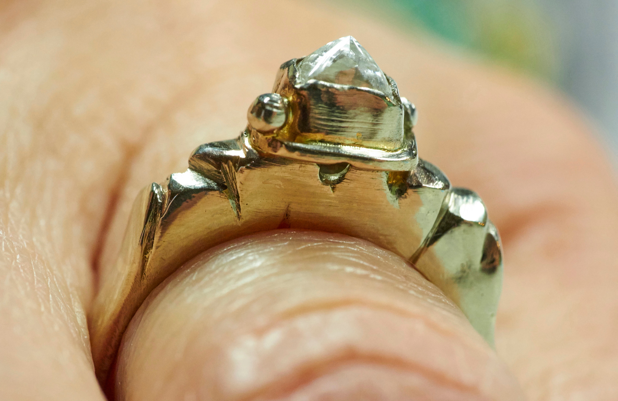on the finger