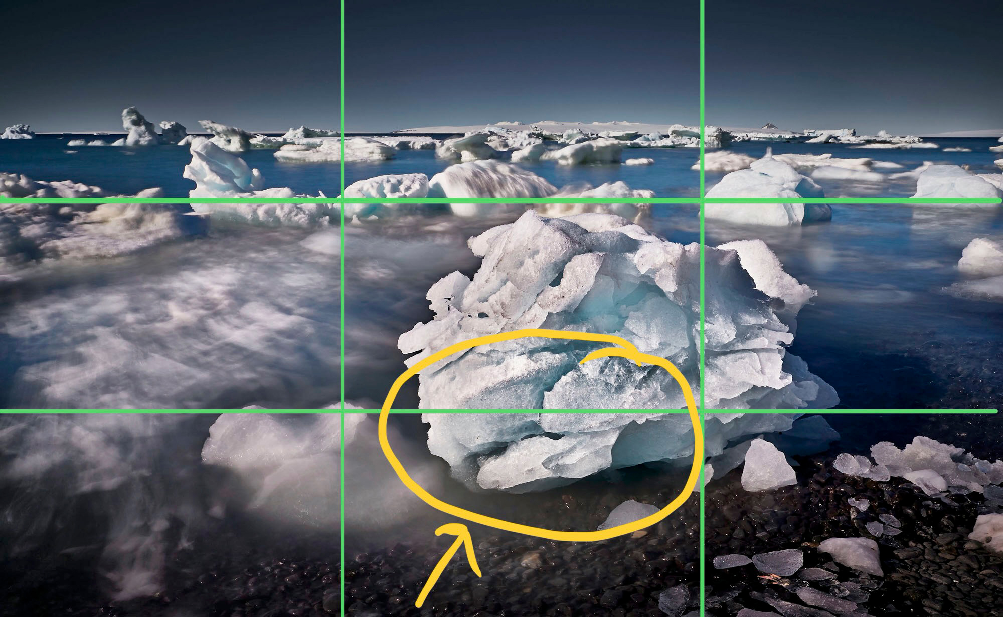 Here the centre of interest is a large object within the frame and positioned to the right. Again, it's not perfectly aligned with the rule of thirds and this is quite okay!