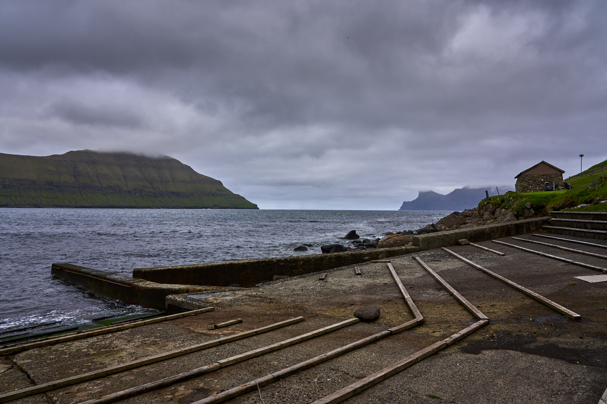 The leading lines work to carry the eye in this photo
