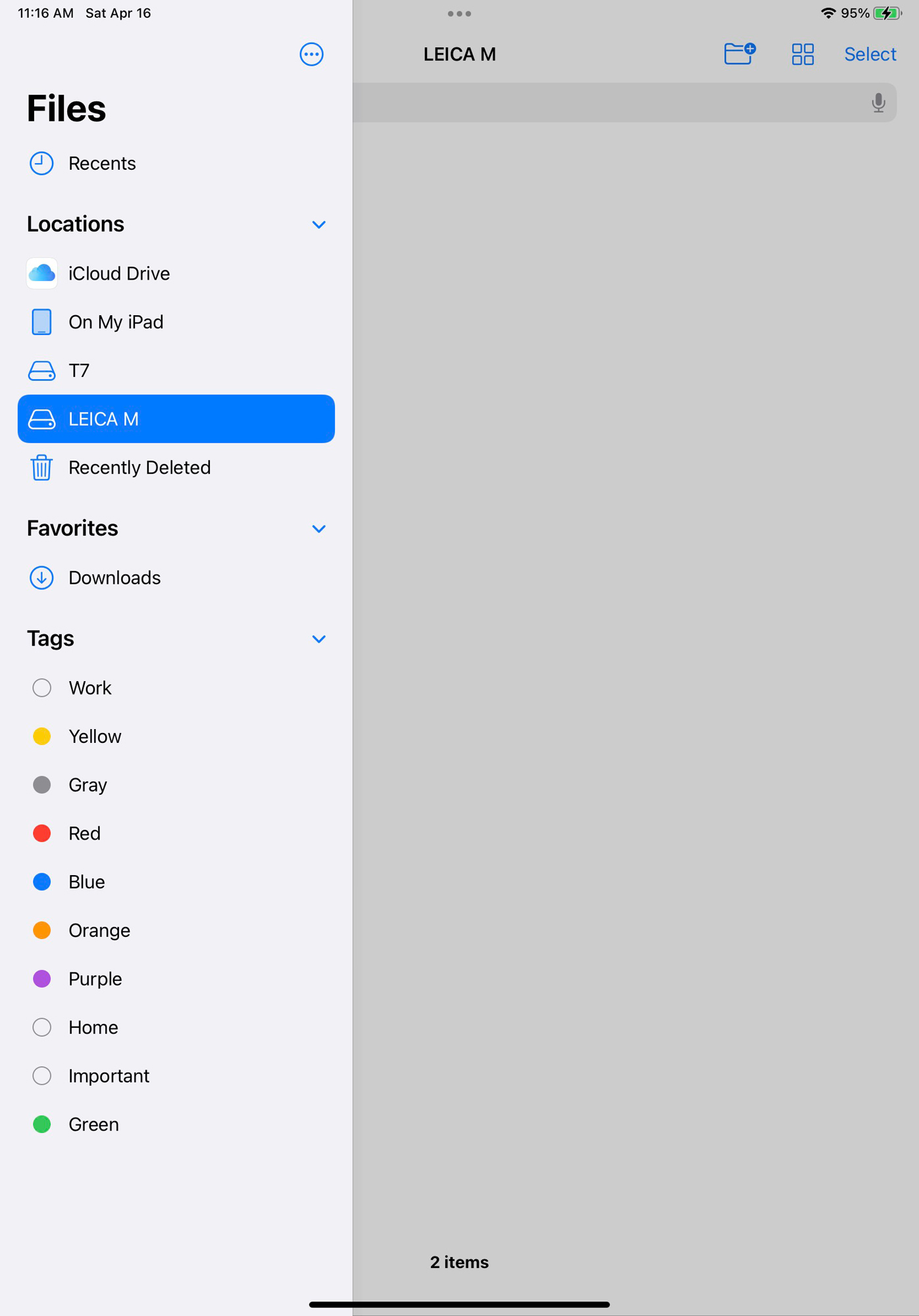 Locate the SD Card in the Files App