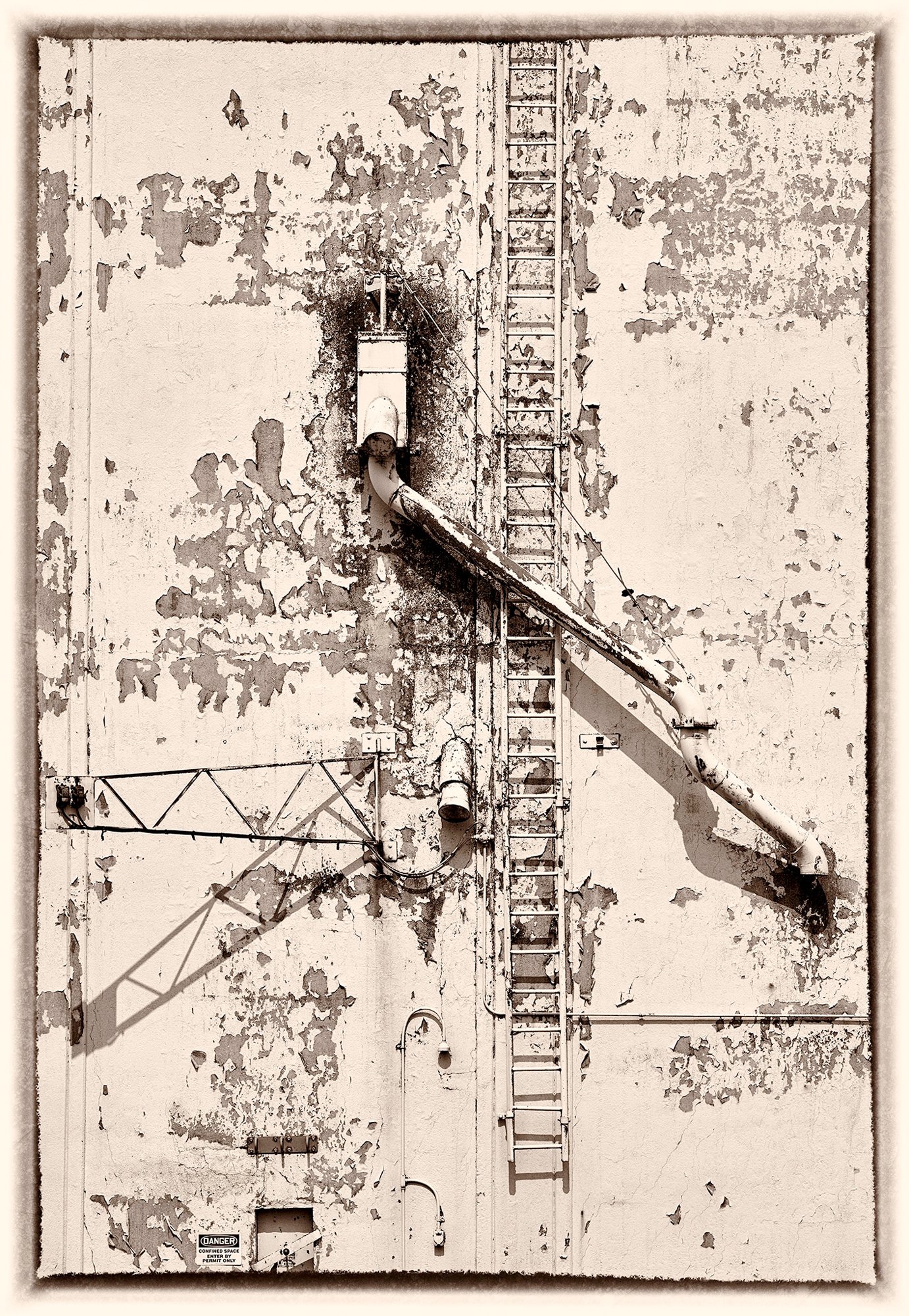The side of a grain elevator