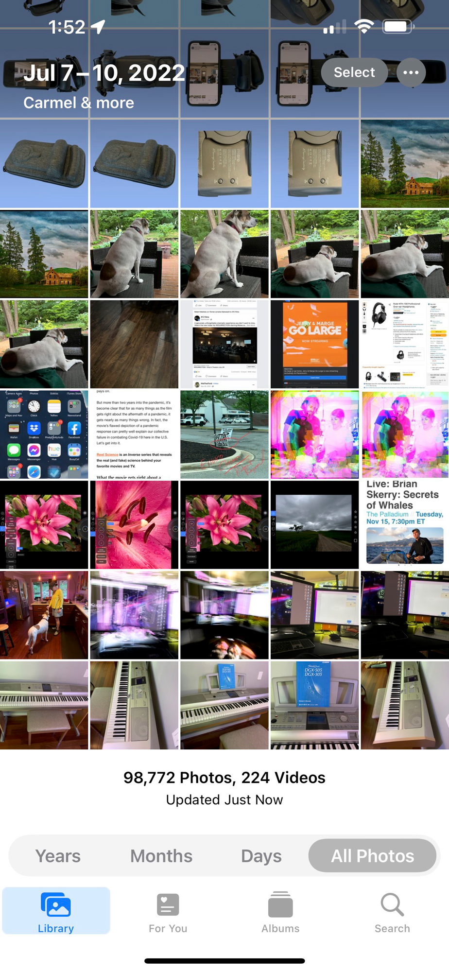 My iPhone with the number of photos it has along with video