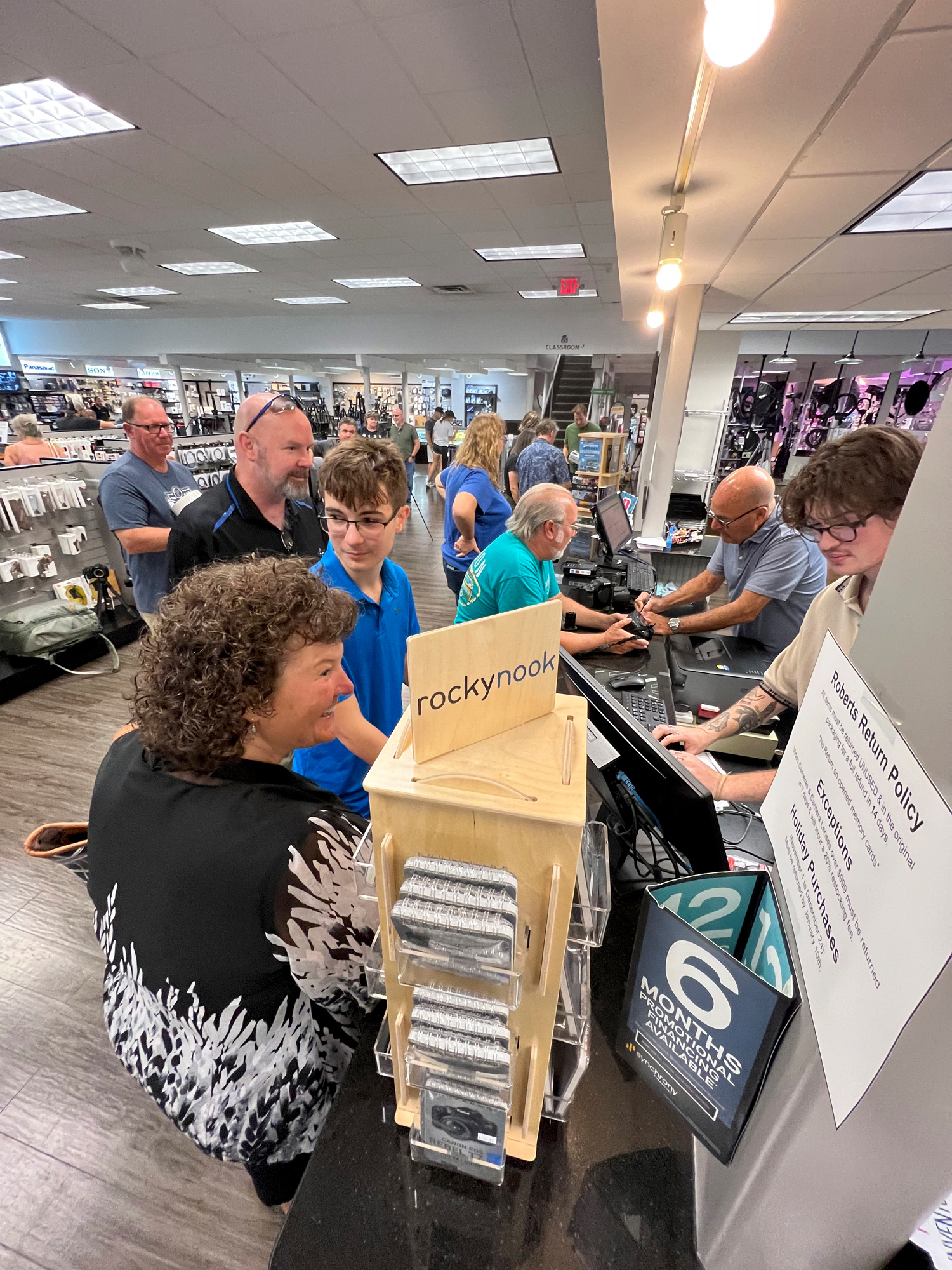 The cash registers were busy as customers were making their purchases