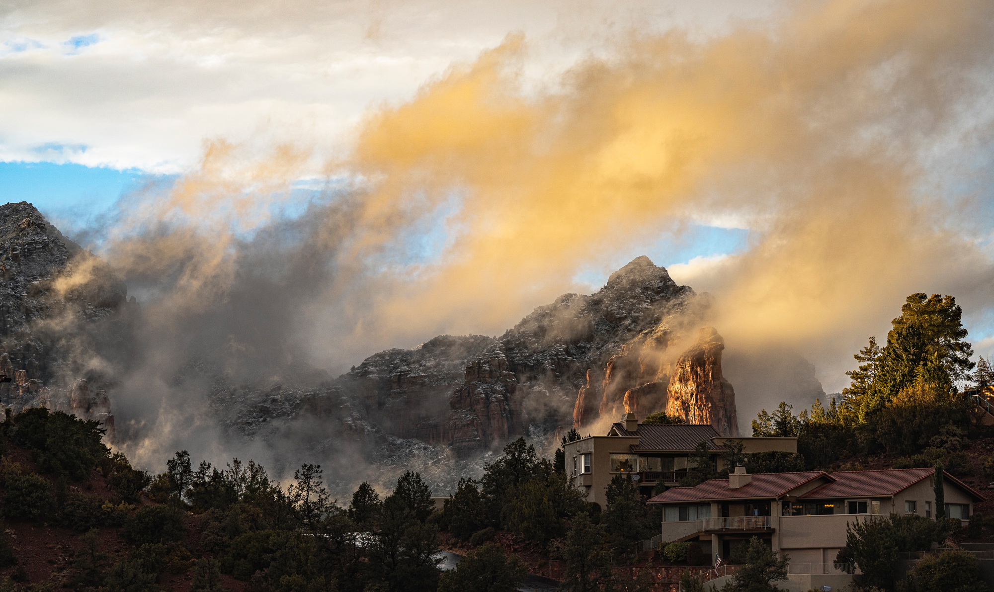   Clearing Storm During the Golden Hour, Sedona, 7:33 PM, 8/2/2022