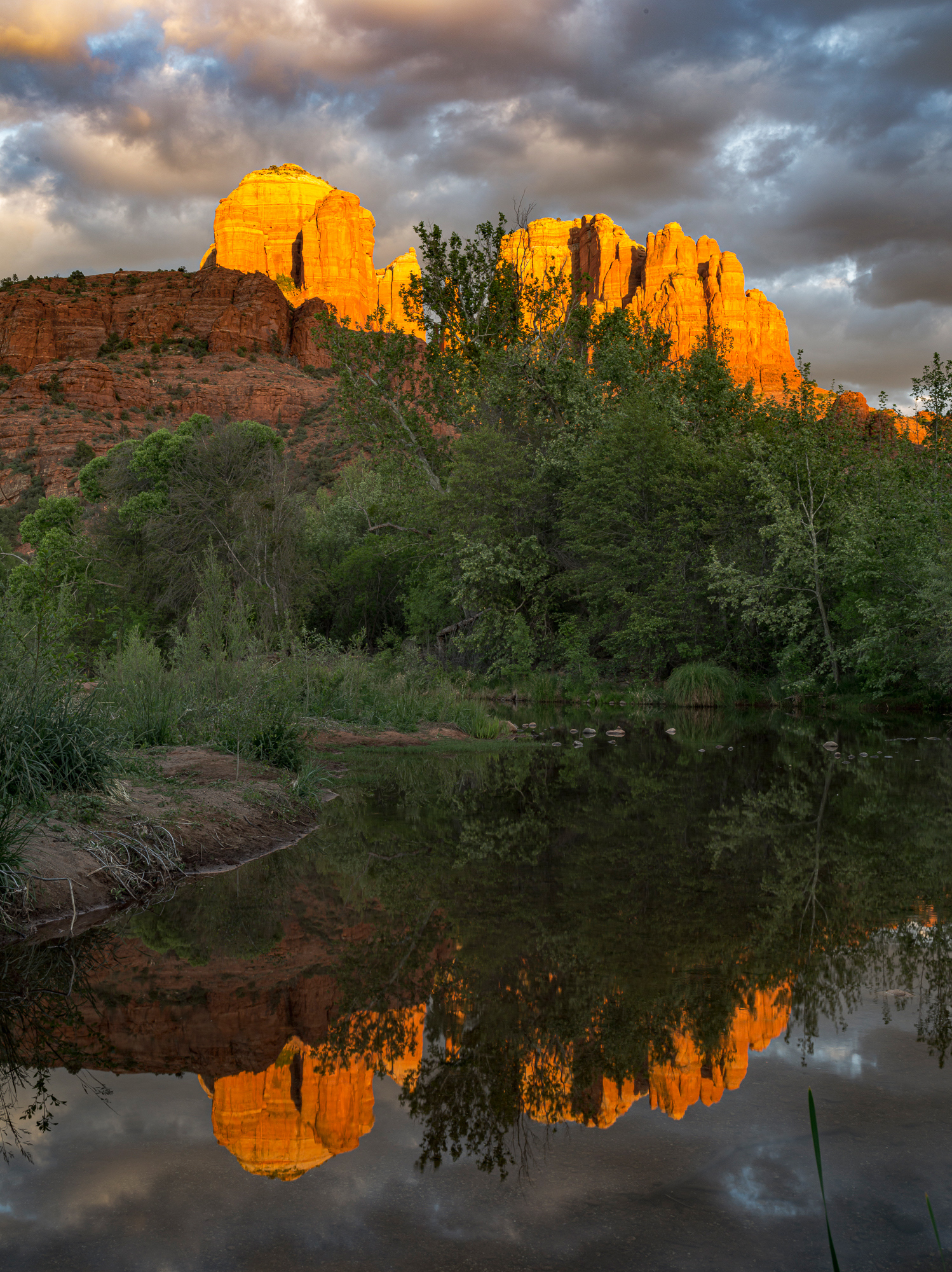 Cathedral Rock, Crescent Moon Ranch, Sedona, 7:13 PM, 5:11 PM, 2011