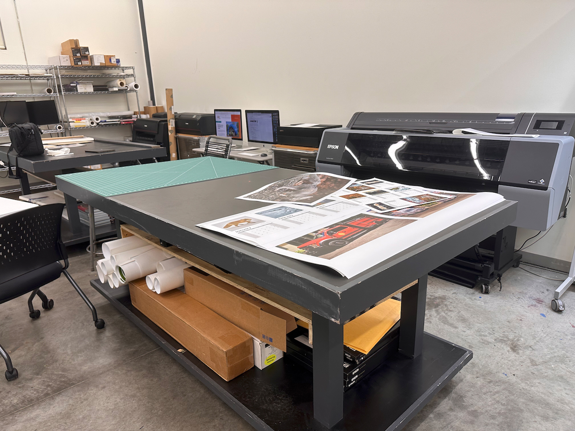 My four printers and two computers in the digital studio at the Indianapolis Art Center