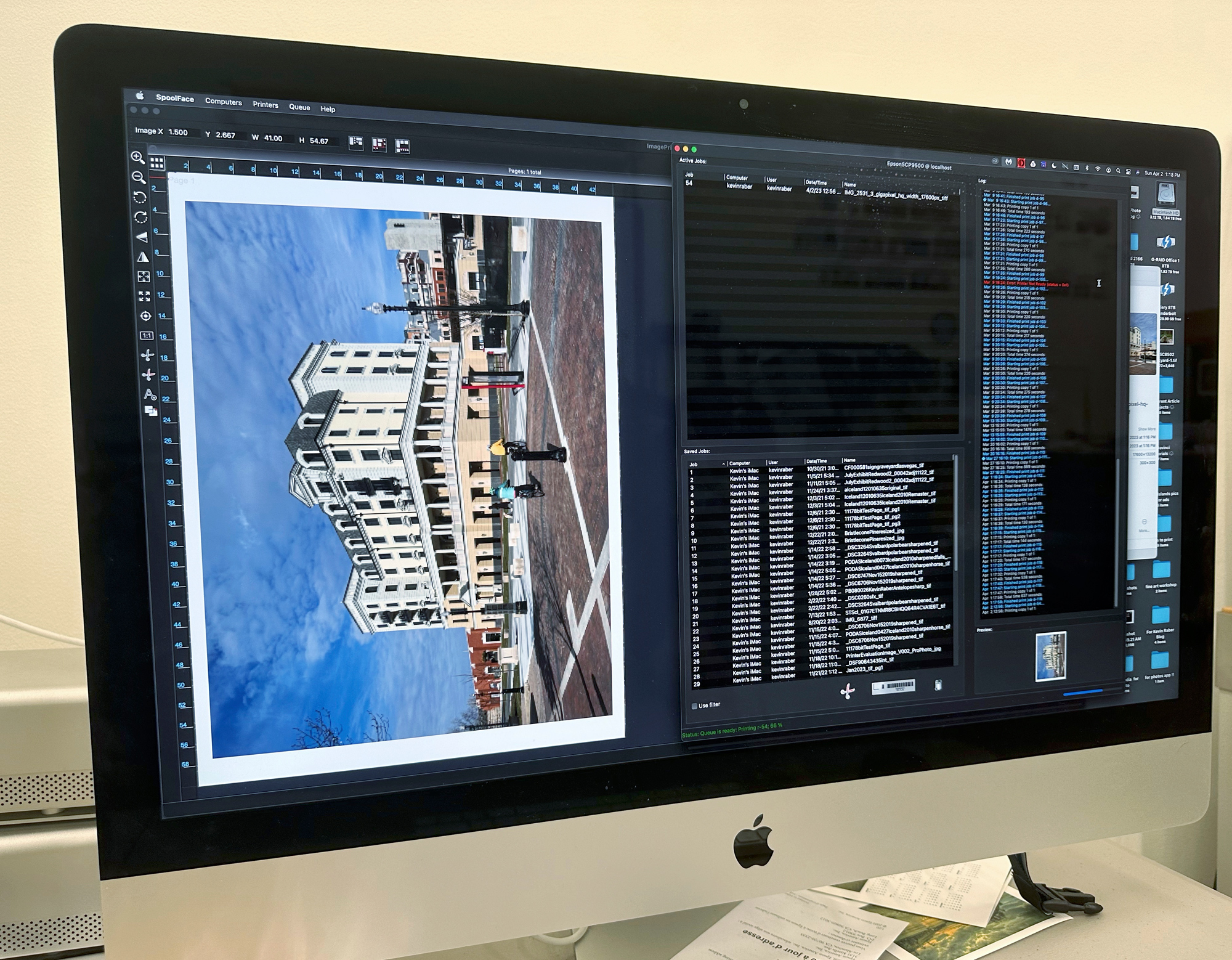 This is Imageprint and the spooler app. The spooler logs every job that is printed, and then you can recall the printed job anytime and reprint it again. This is a really cool feature.