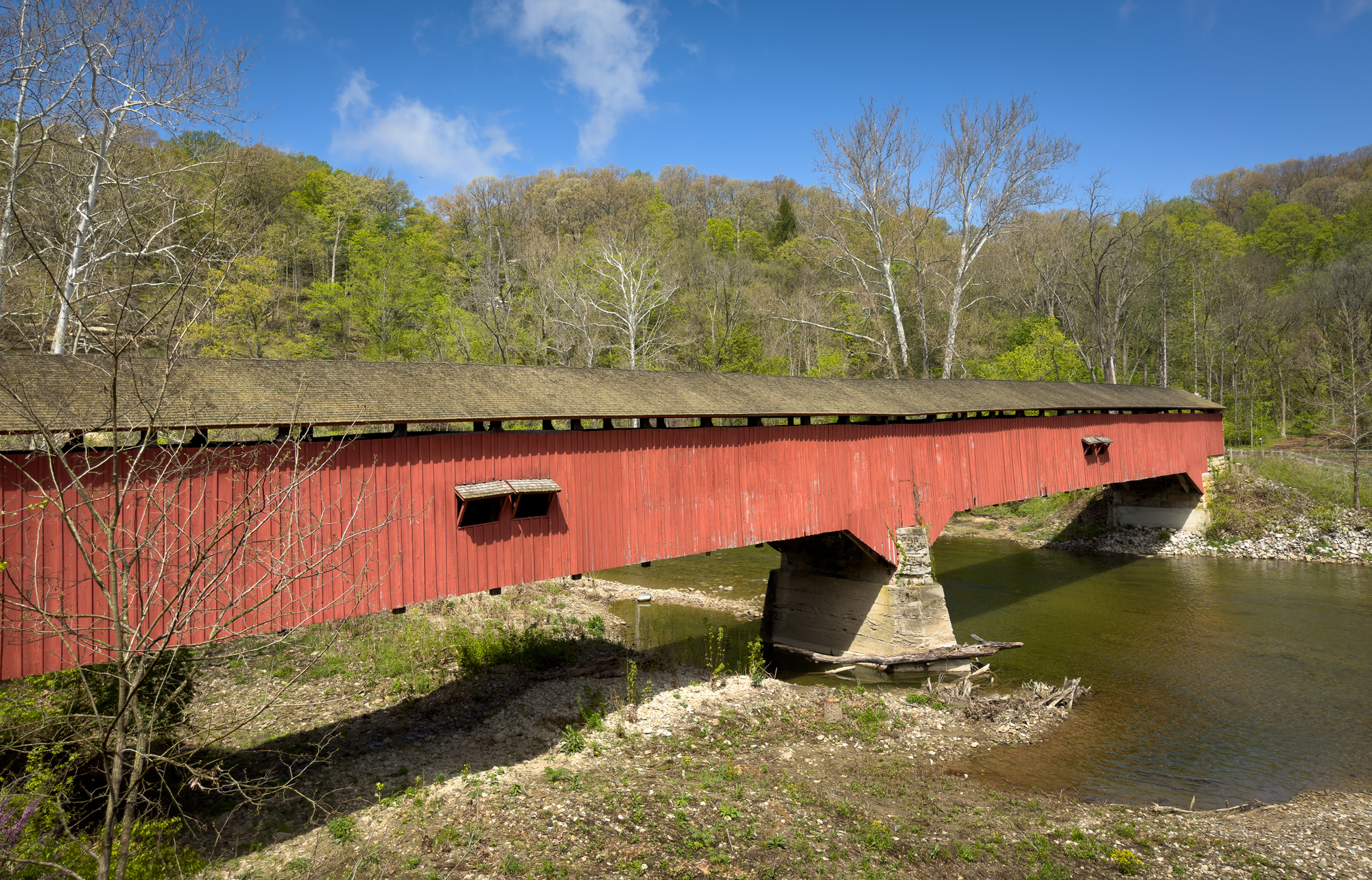 The covered bridge at the canoe landing