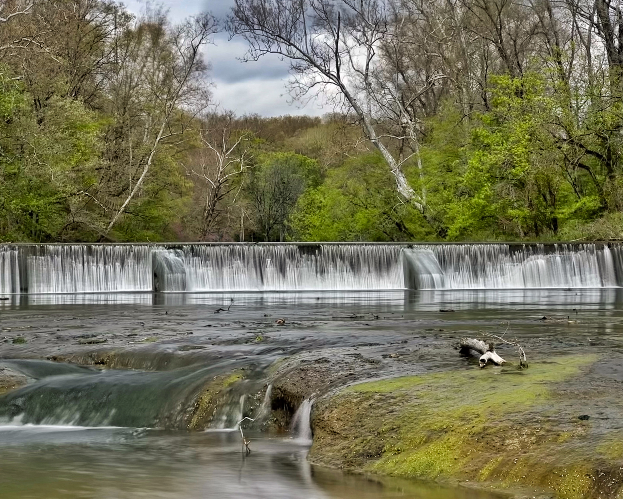 Spillway at Bridgeton, Little Racoon Creek, Indiana iPhone 14 Pro max, Live Mode, 77mm telephoto camera, processed in Lightroom Mobile and Snapseed. 