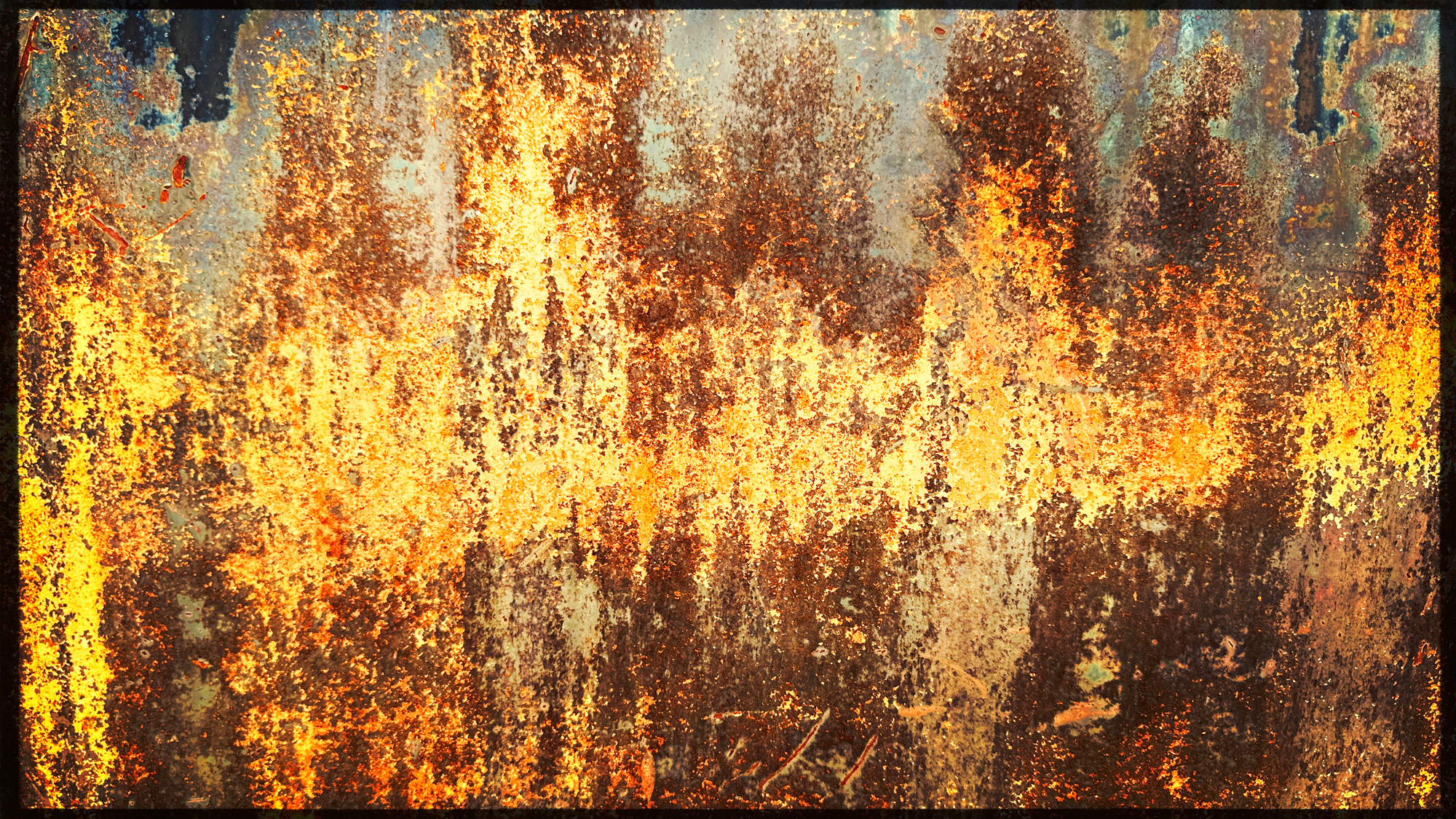 I made this trip about looking for abstracts. This is scratched and faded paint on the side of a truck.