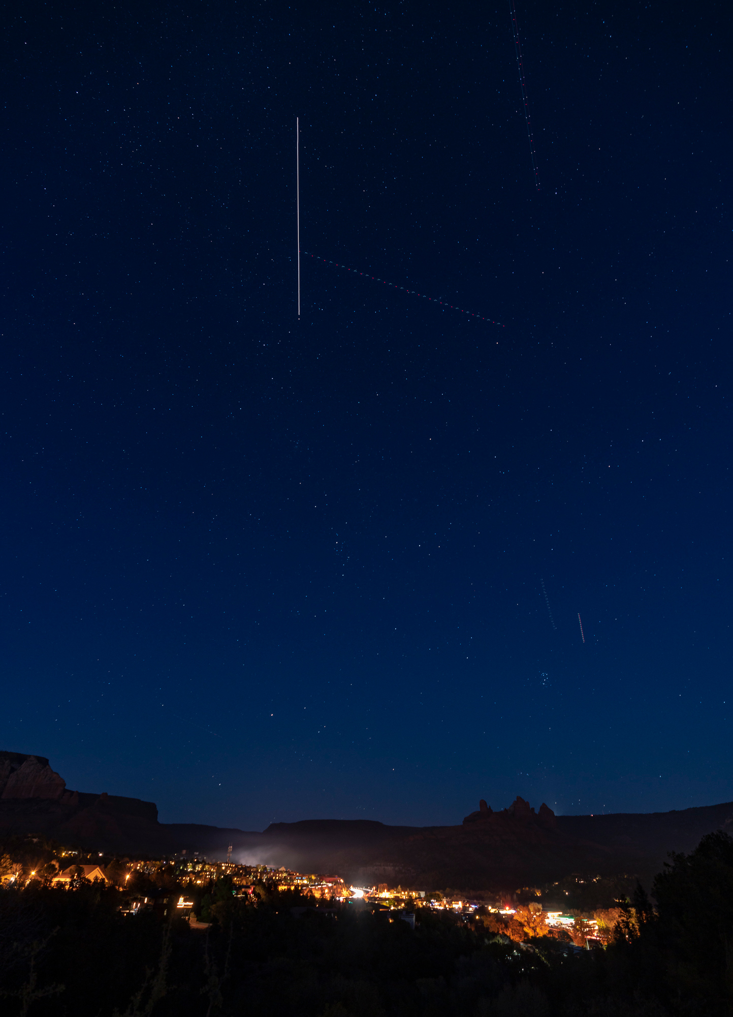 Space Station and Night Sky Over Sedona