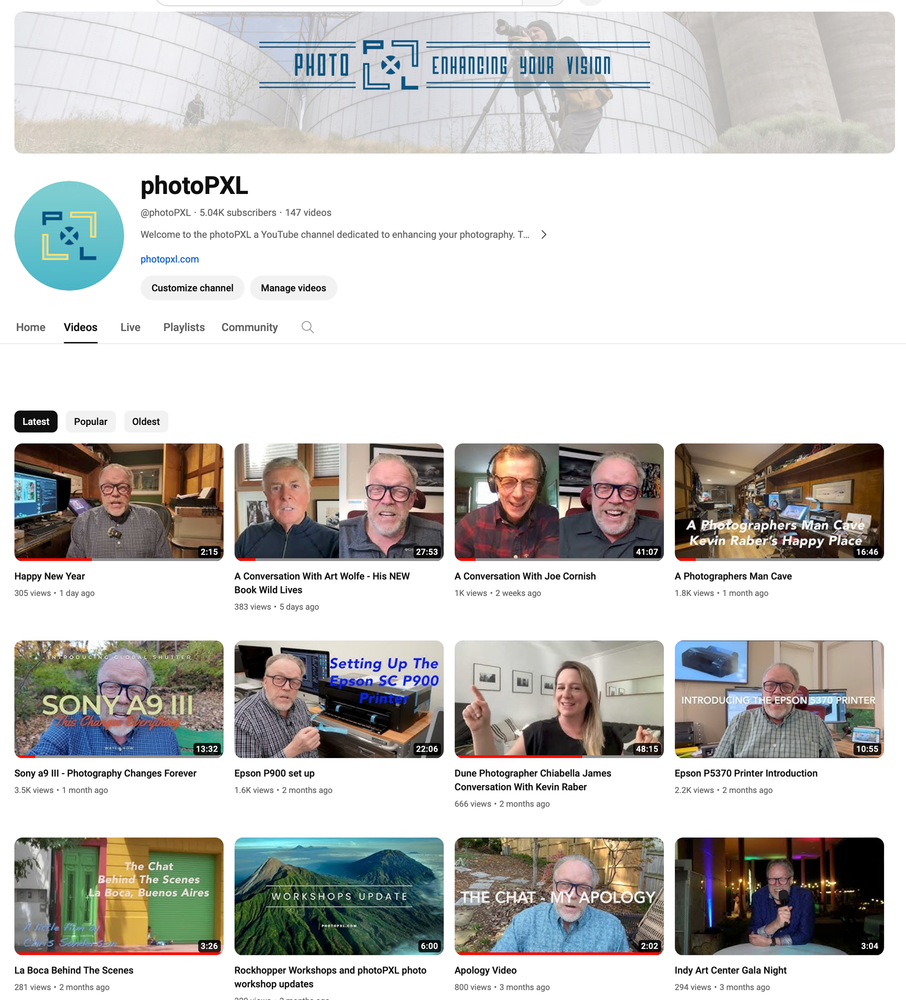 Our YouTube presence is continually growing