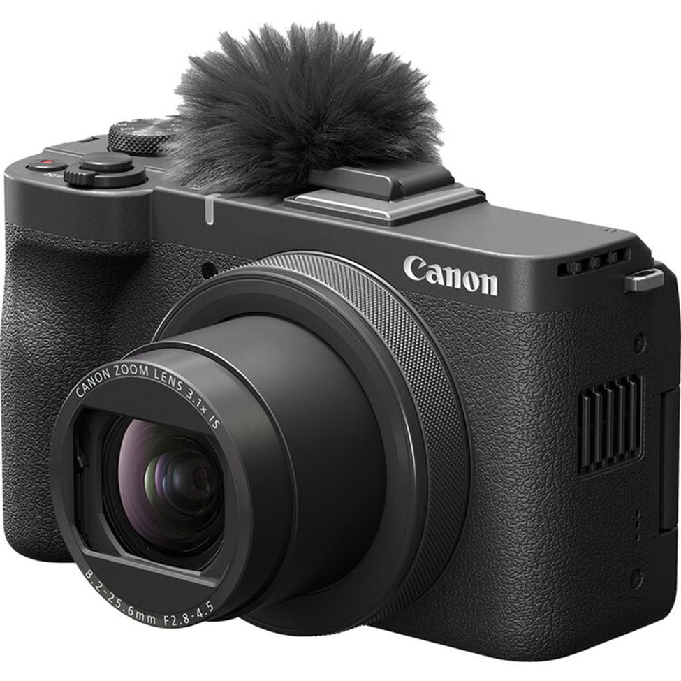 Canon PowerShot V10 vlogging camera with built-in mic and wide-angle lens