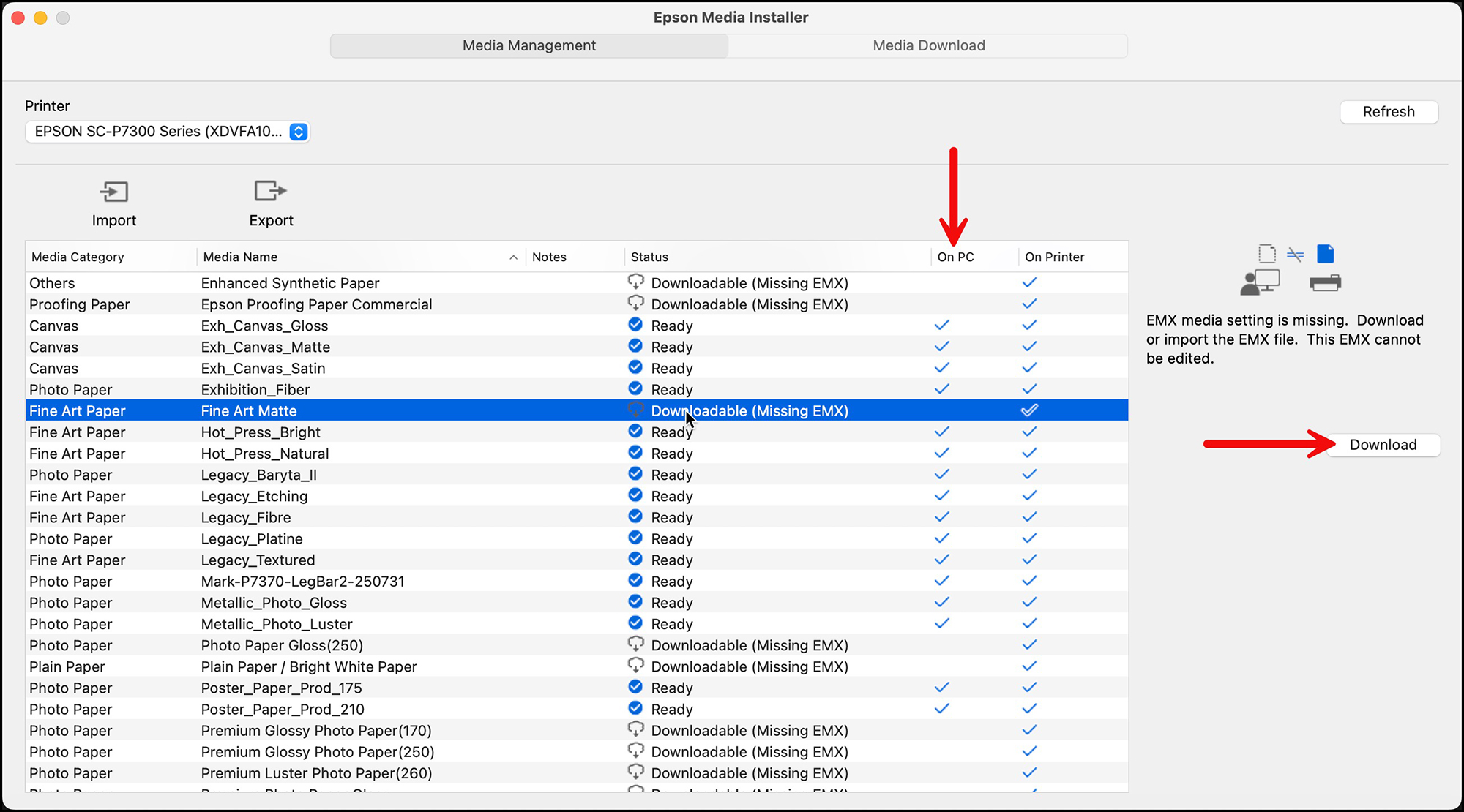 Figure 28. Install missing media to computer