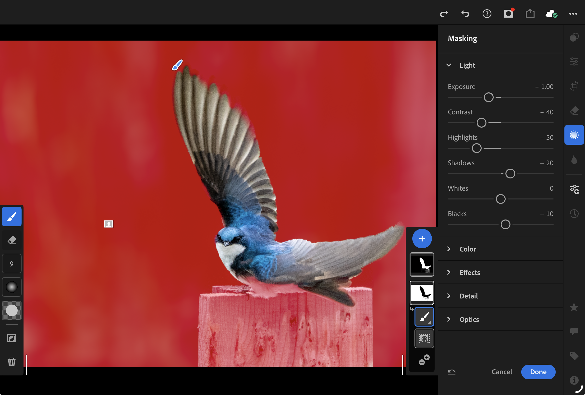 SwallowMaskingScreenshot LrM