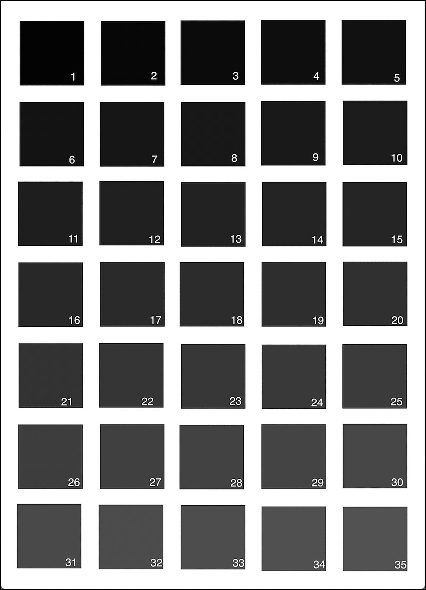 Figure 6. Grayscale Evaluation Target L*1~L*35