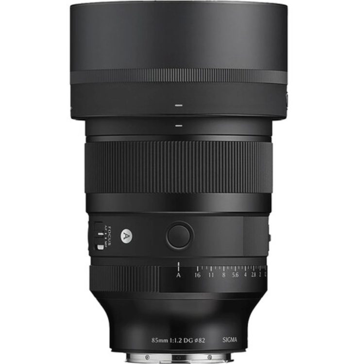 Sigma 85mm f/1.2 DG Art portrait lens on white background