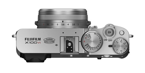 Fujifilm X100VI top view showing dials and controls