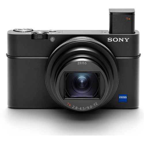Sony RX100 VII compact zoom camera front view with extended lens