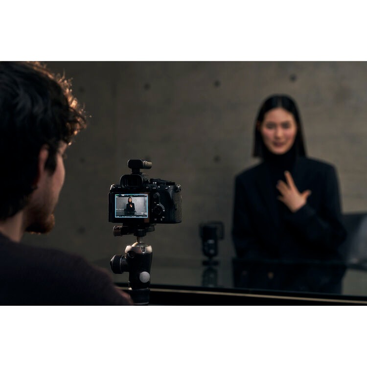 Sony a7R VI filming an interview setup indoors