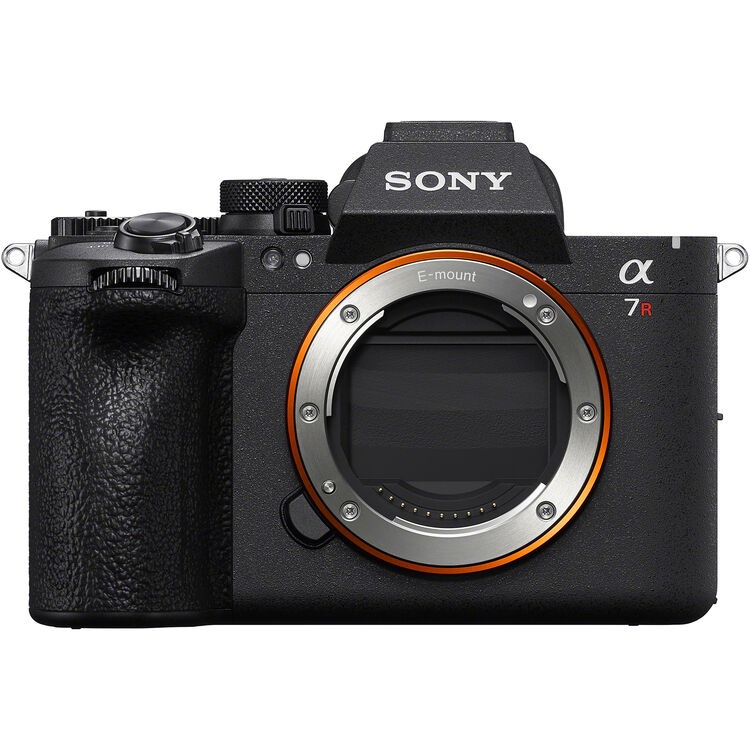 Front view of Sony a7R VI mirrorless camera body