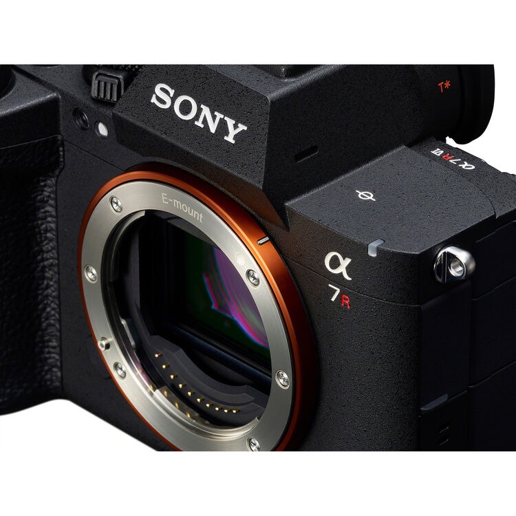 Close-up of Sony a7R VI camera mount and sensor