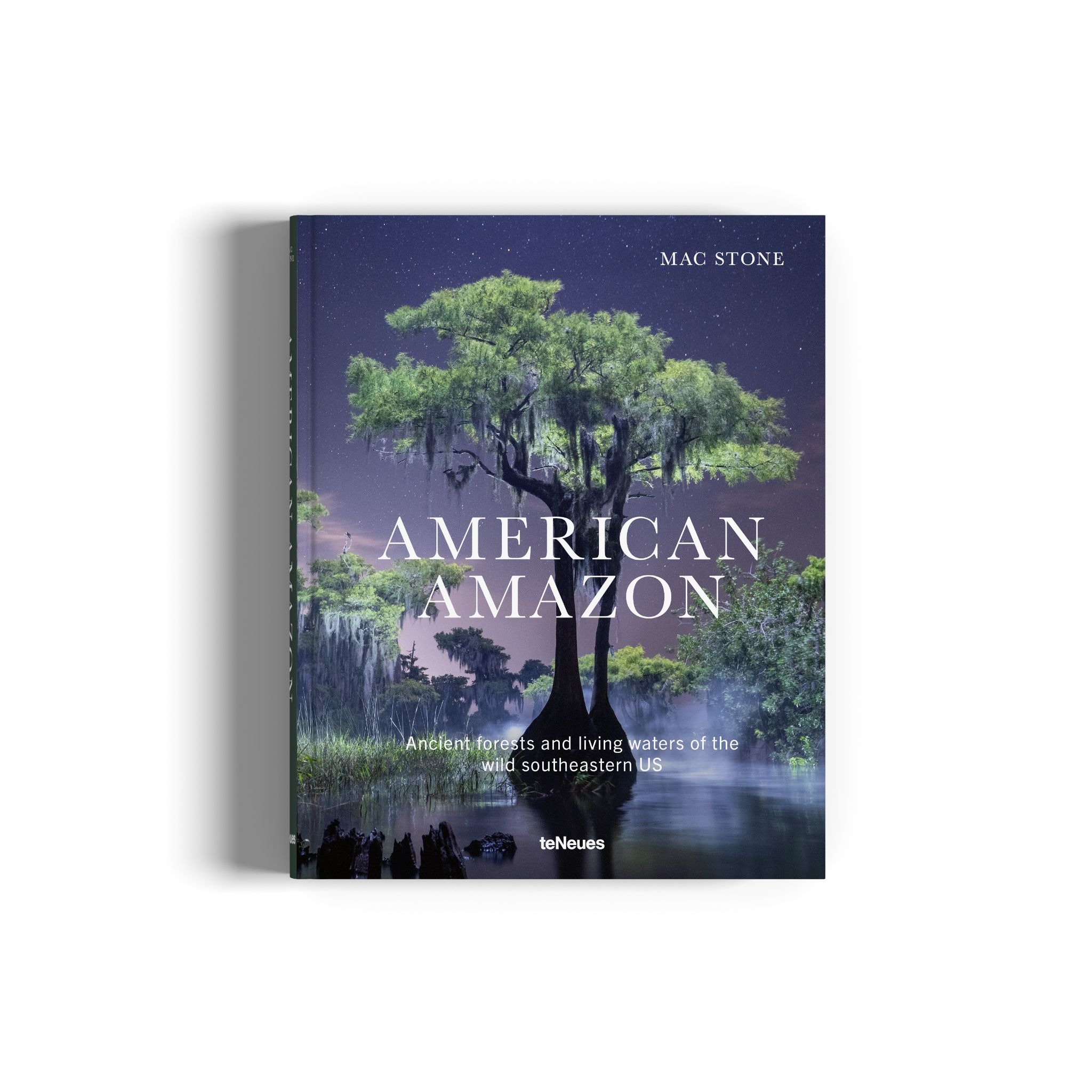 Cover of American Amazon by Mac Stone featuring a cypress swamp at night