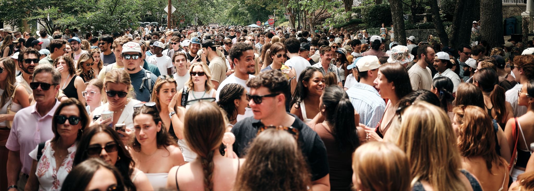 Dense festival crowd photographed with the GFX100RF during real-world field testing