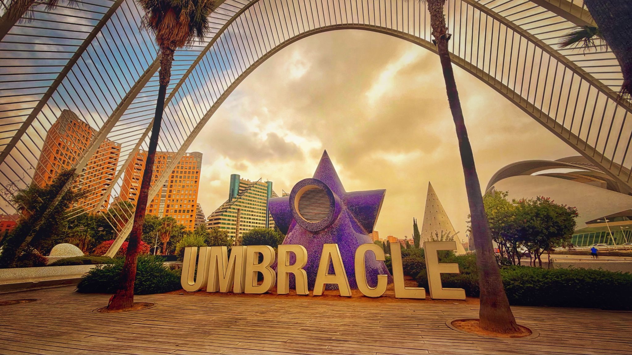 L'Umbracle sign at Valencia's City of Arts and Sciences