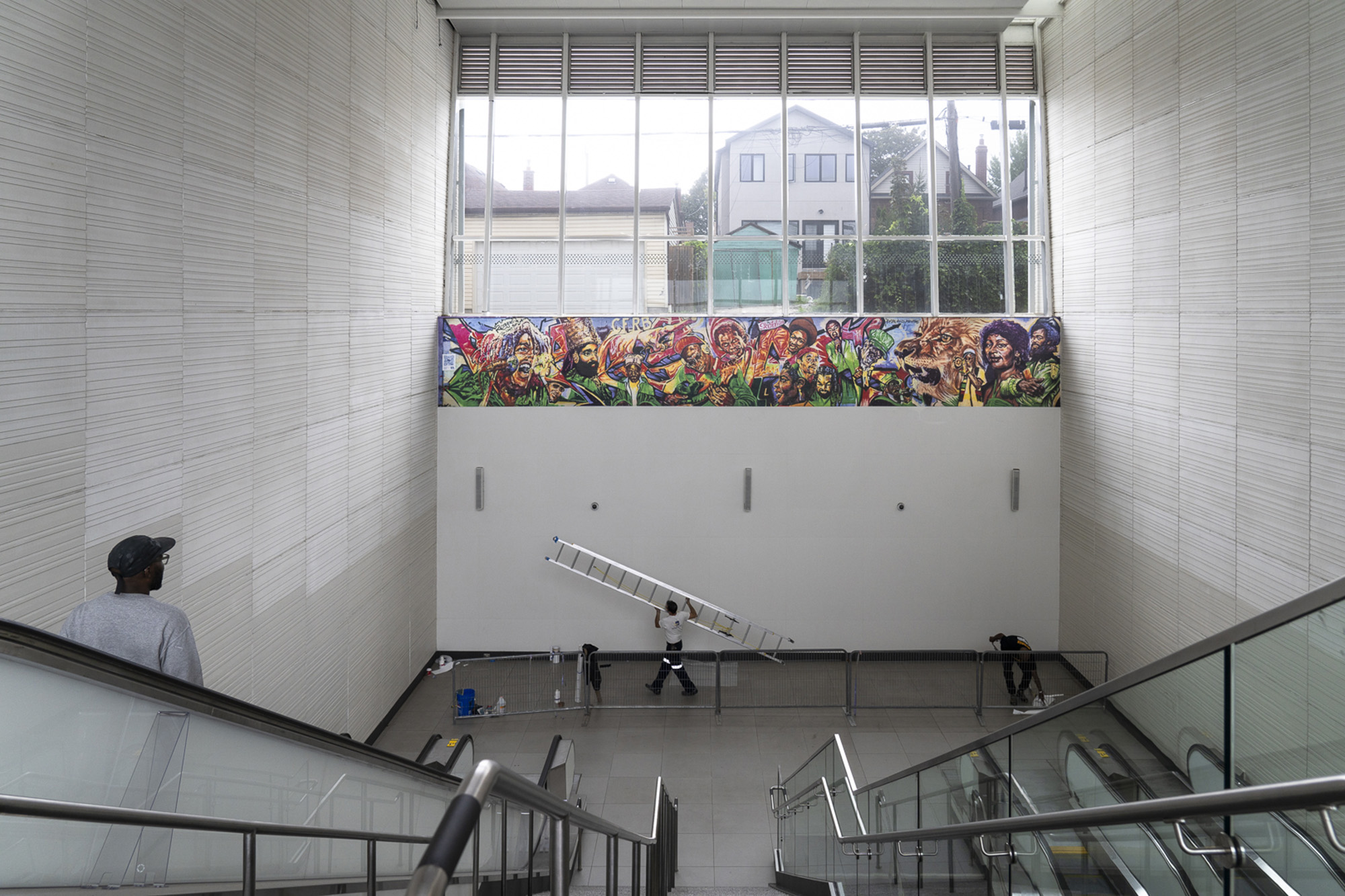 Completed Reggae mural installation inside Oakwood LRT Station