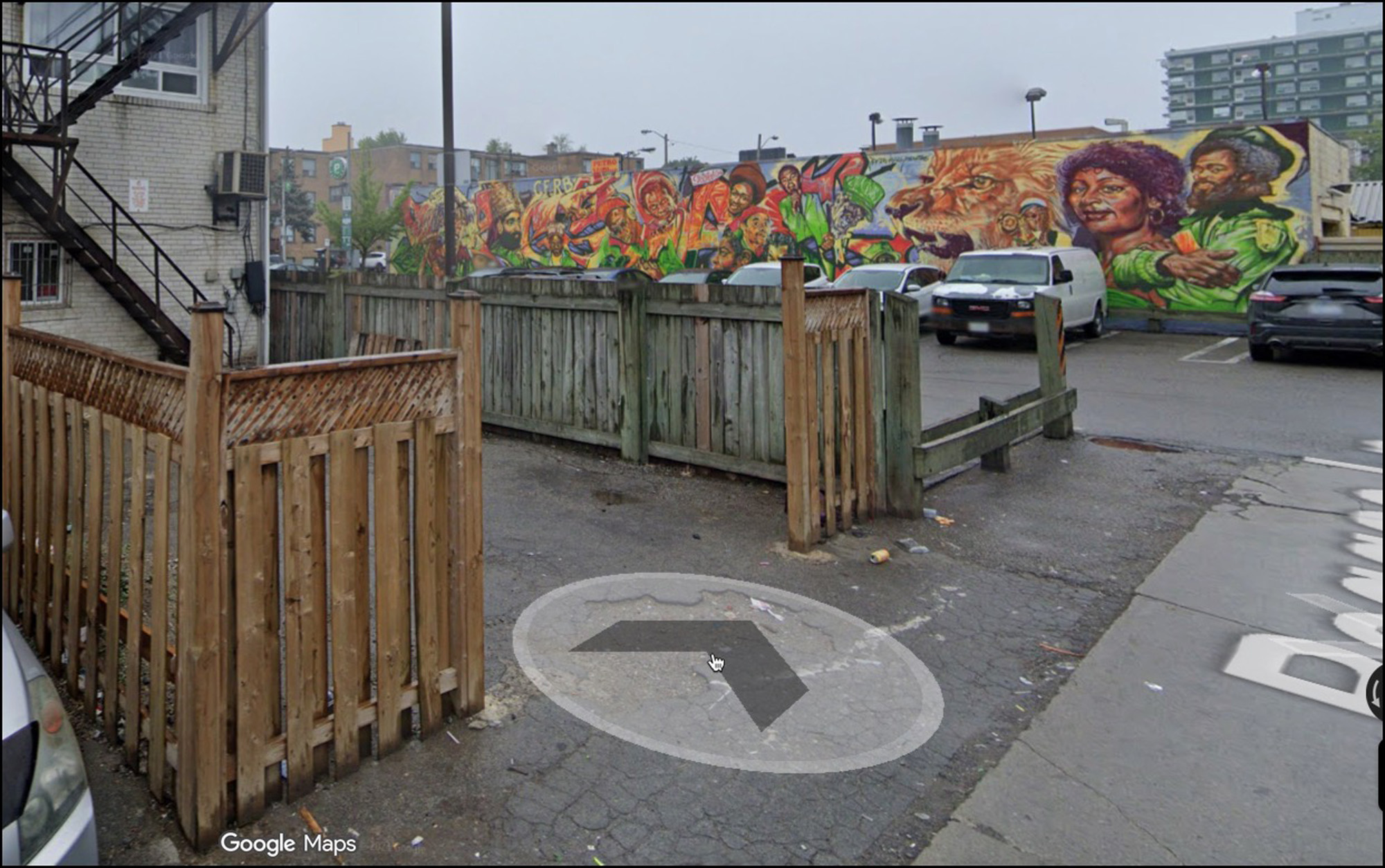 Reggae mural beside a Green P parking lot in Toronto