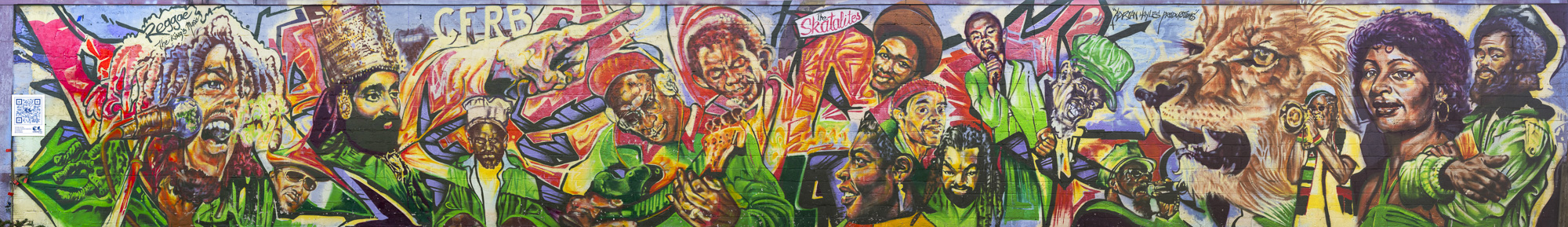Final 40-foot-wide photographic version of the Reggae mural