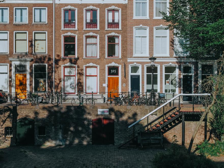 high res shot mode - Amsterdam street architecture photographed with the OM SYSTEM PEN