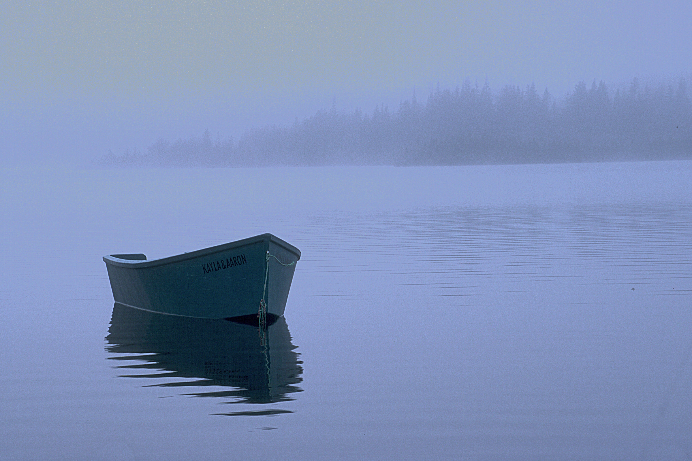 lee carney reflections Rowboat at Dusk