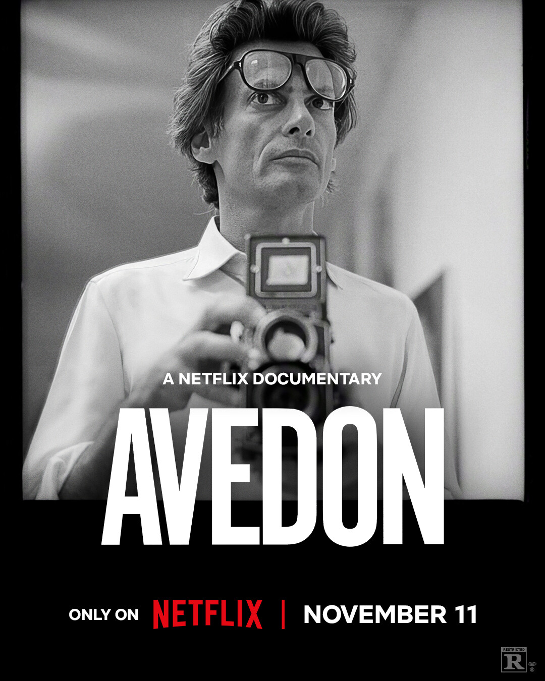 Avedon documentary poster featuring Richard Avedon, streaming on Netflix November 11