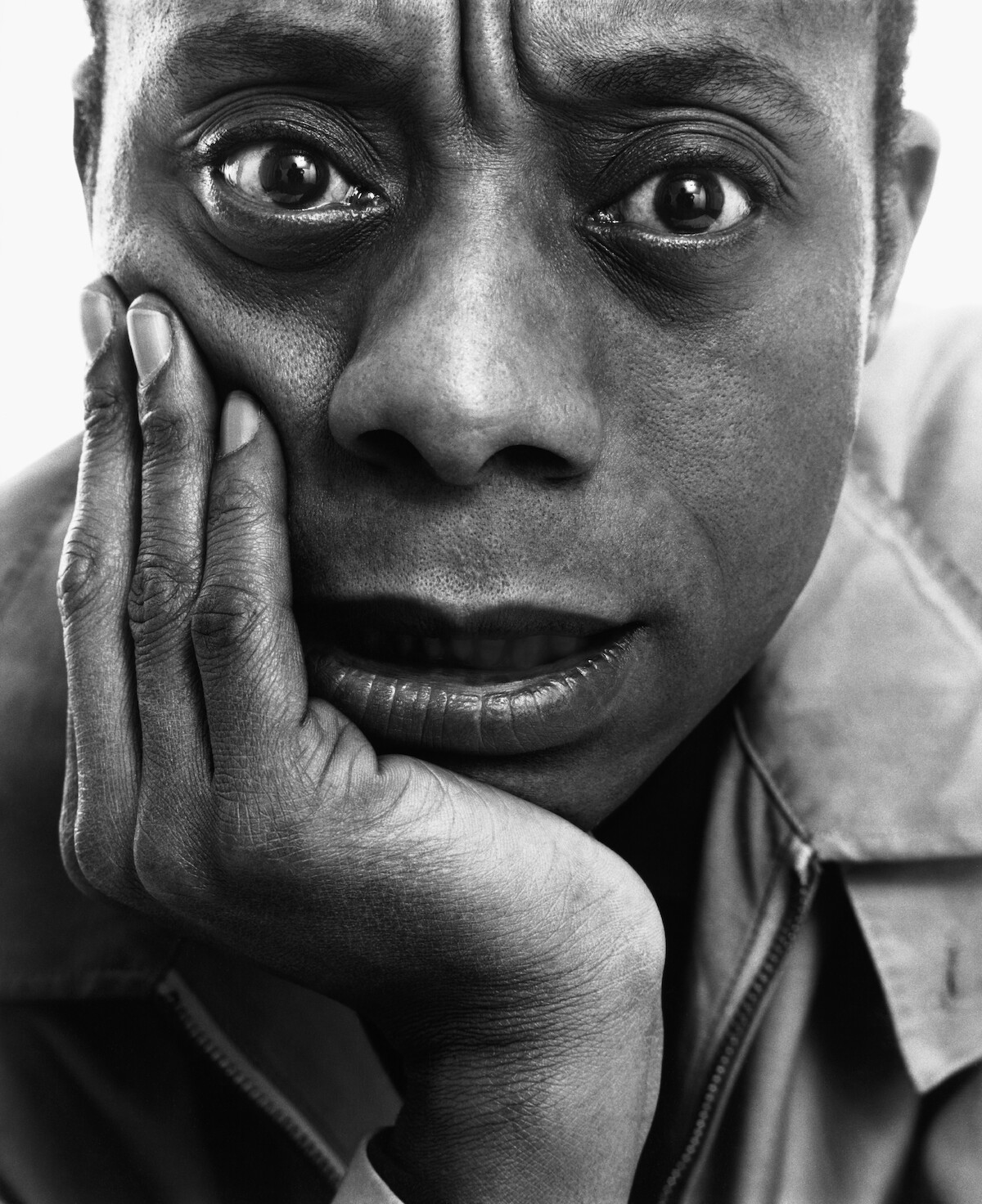 Black and white close-up portrait by Richard Avedon